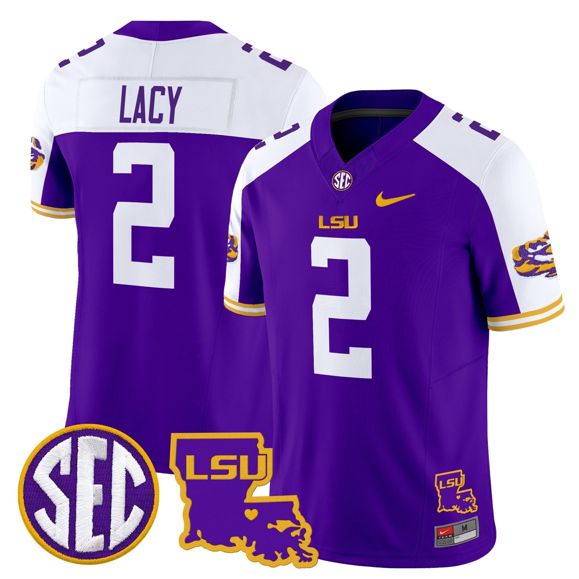LSU Tigers 2025 Louisiana Patch Vapor Limited Jersey - All Stitched