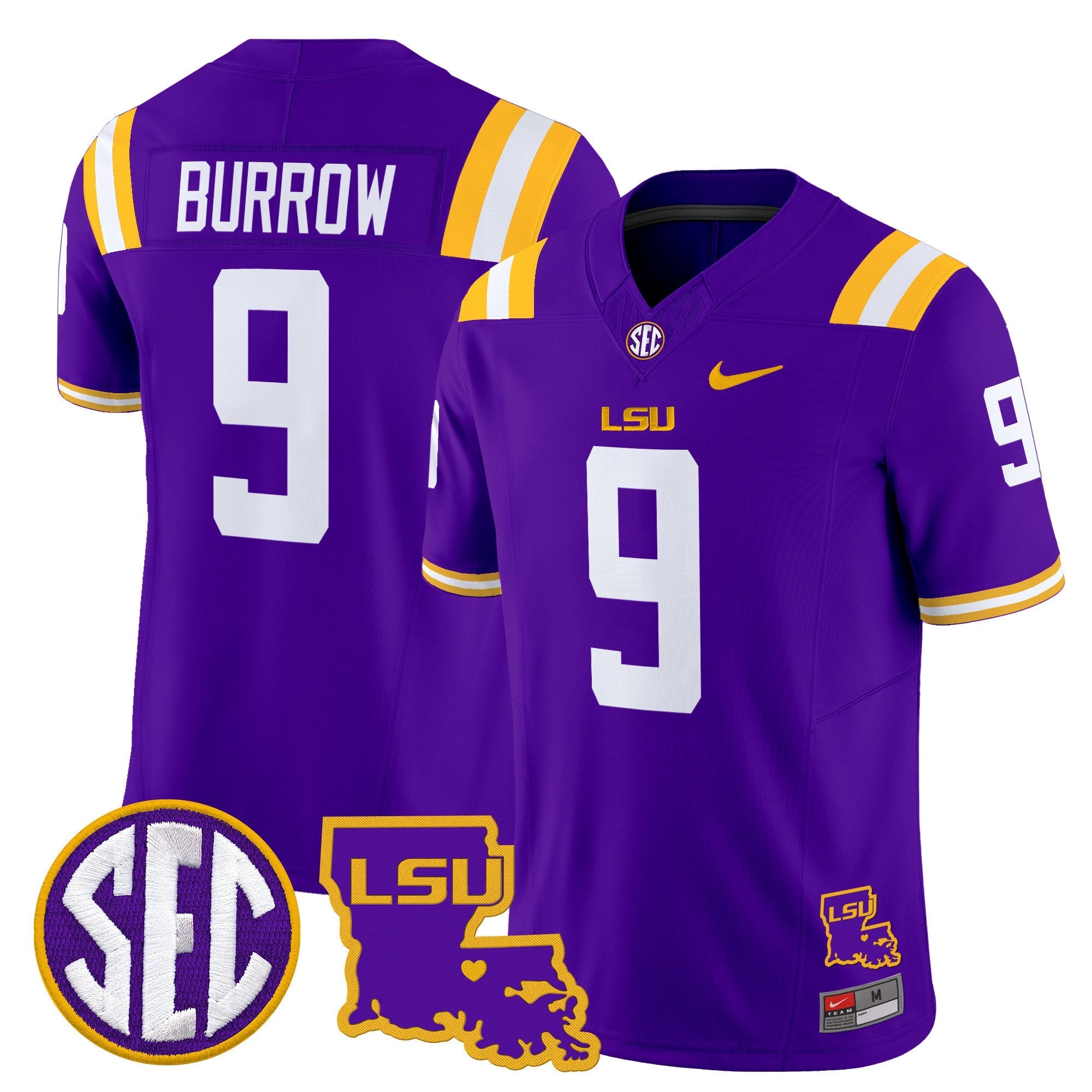 LSU Tigers 2025 Louisiana Patch Vapor Limited Jersey - All Stitched