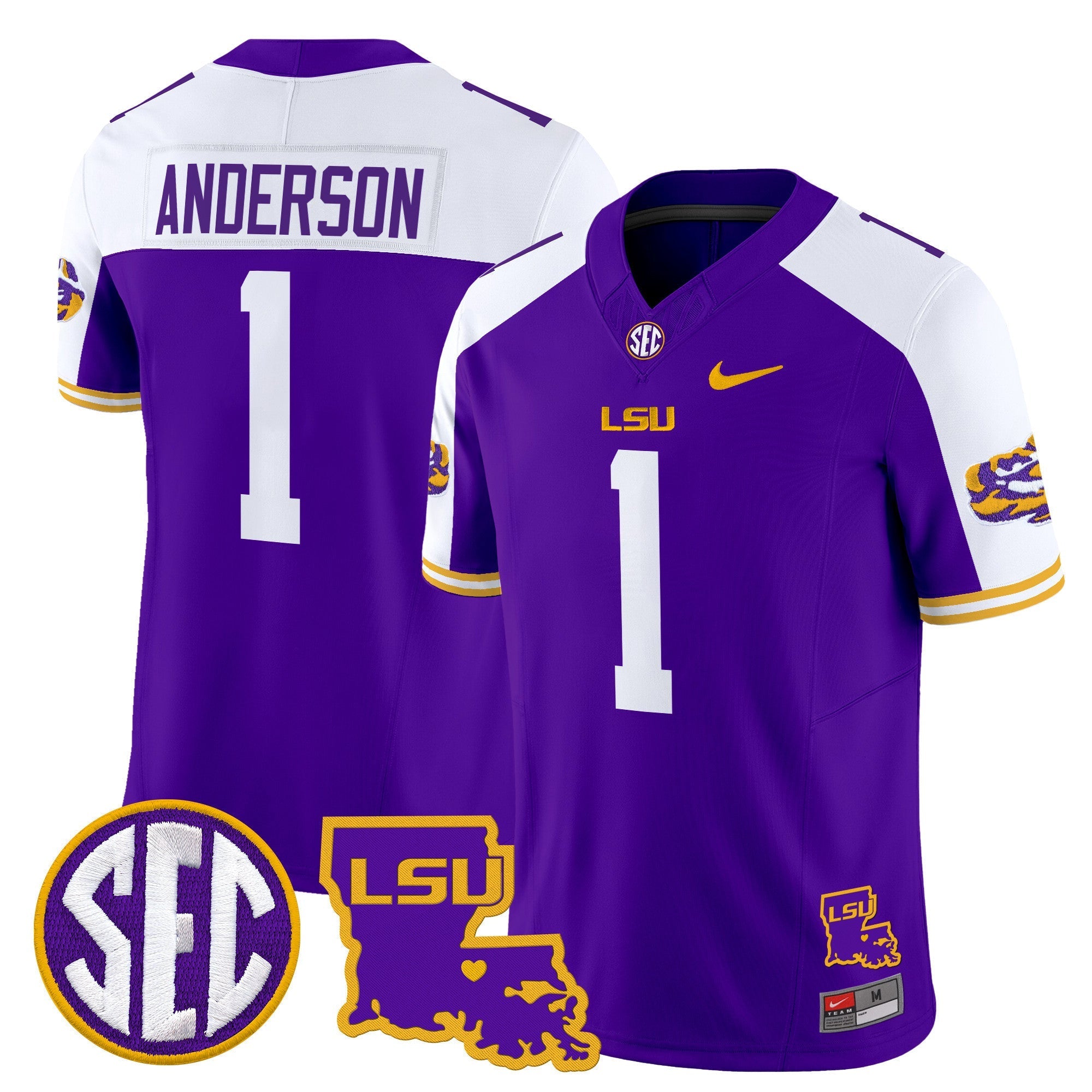 LSU Tigers 2025 Louisiana Patch Vapor Limited Jersey - All Stitched