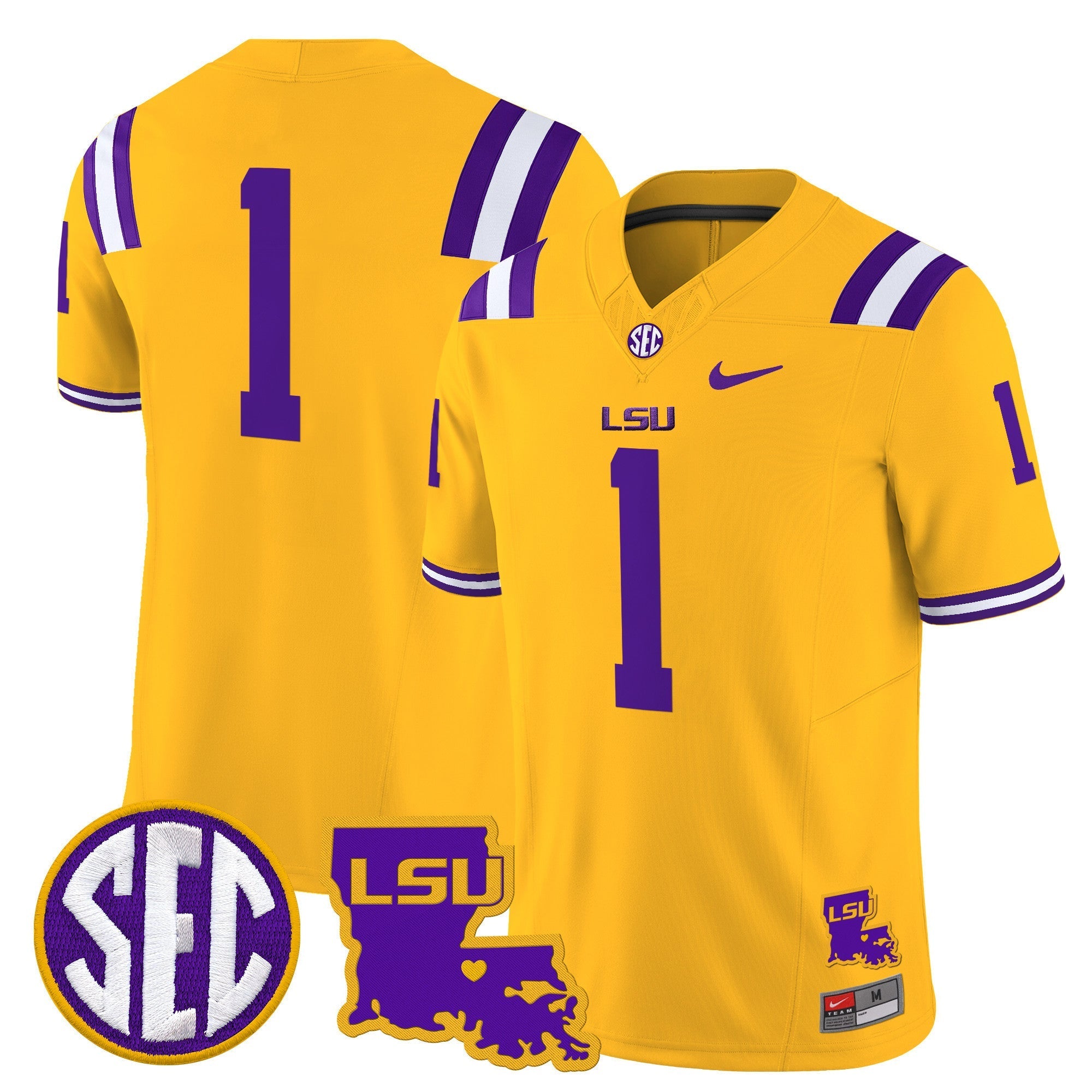 LSU Tigers 2025 Louisiana Patch Vapor Limited Jersey - All Stitched