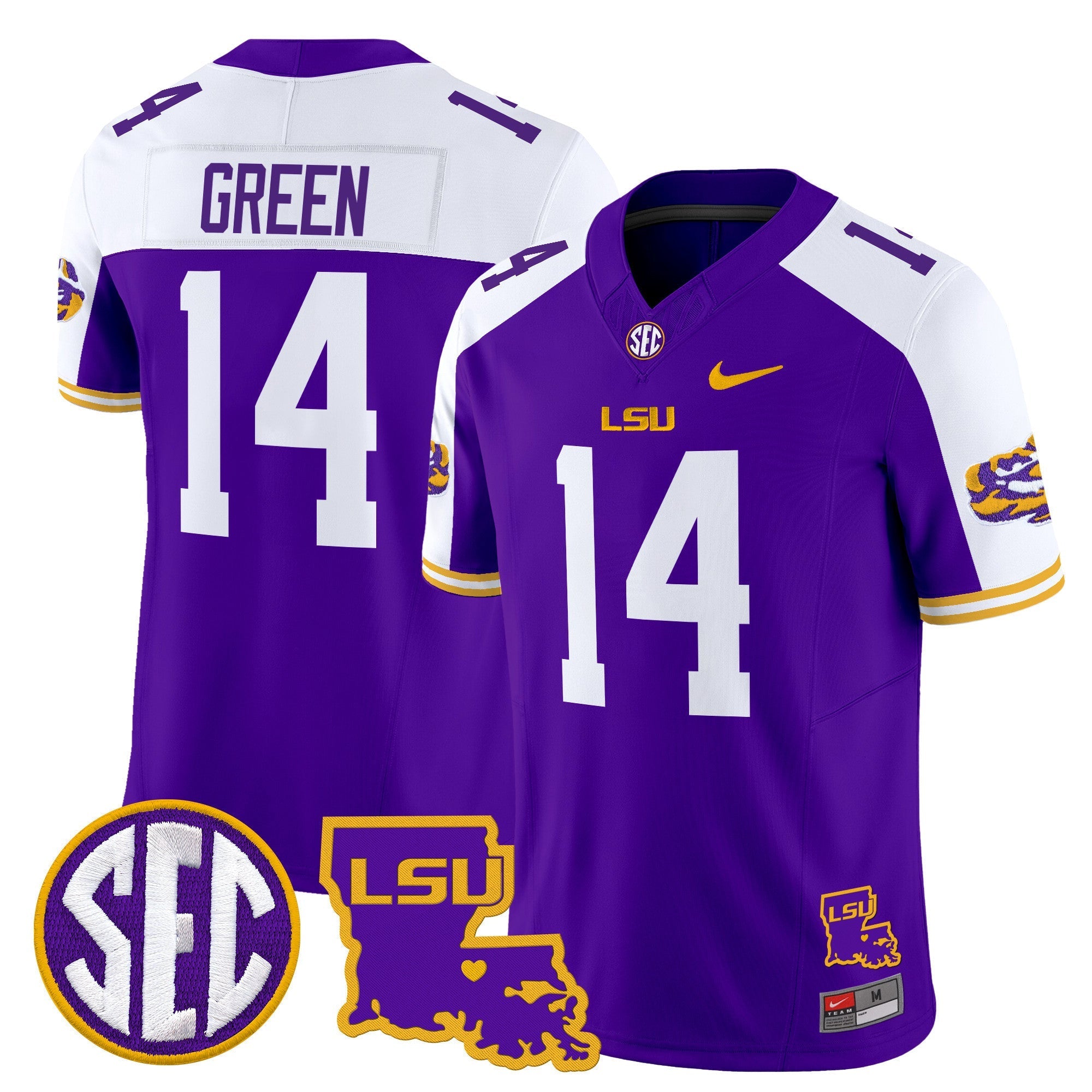 LSU Tigers 2025 Louisiana Patch Vapor Limited Jersey - All Stitched