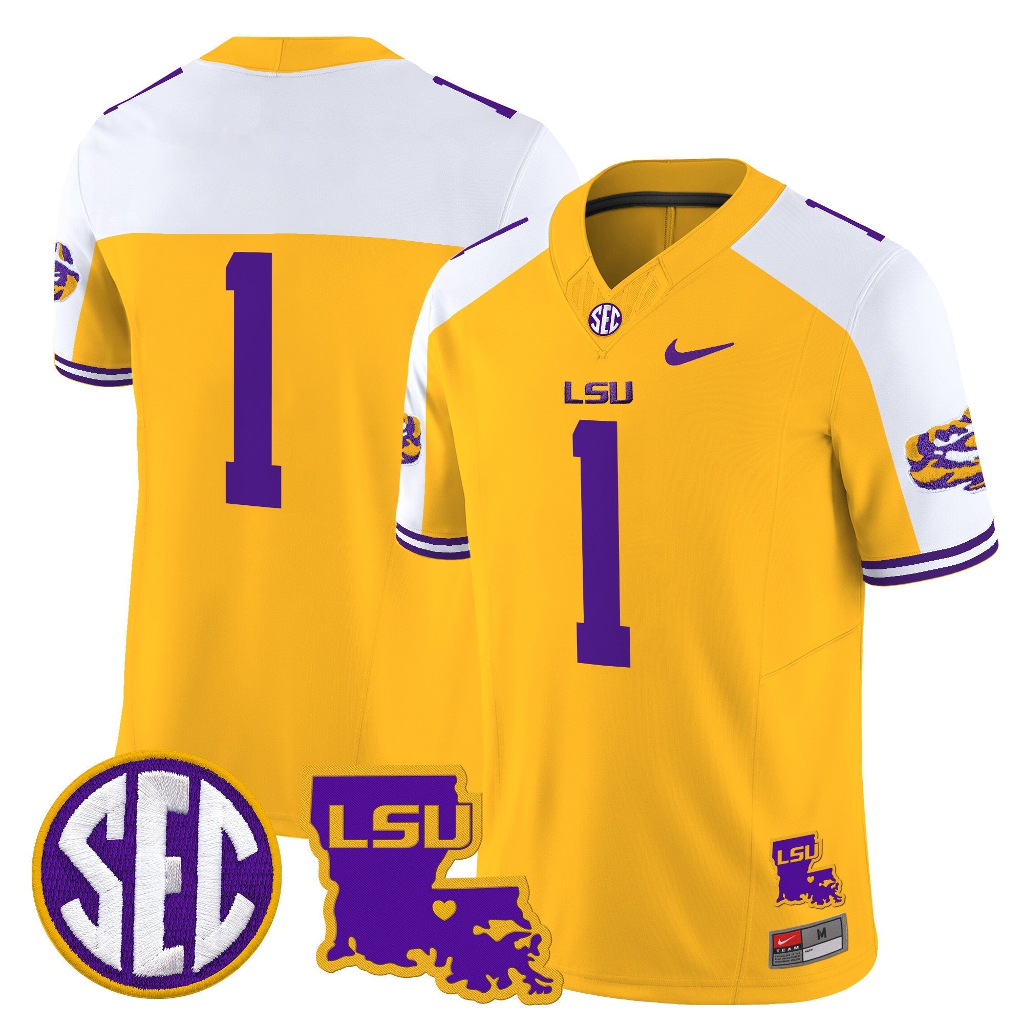 LSU Tigers 2025 Louisiana Patch Vapor Limited Jersey - All Stitched