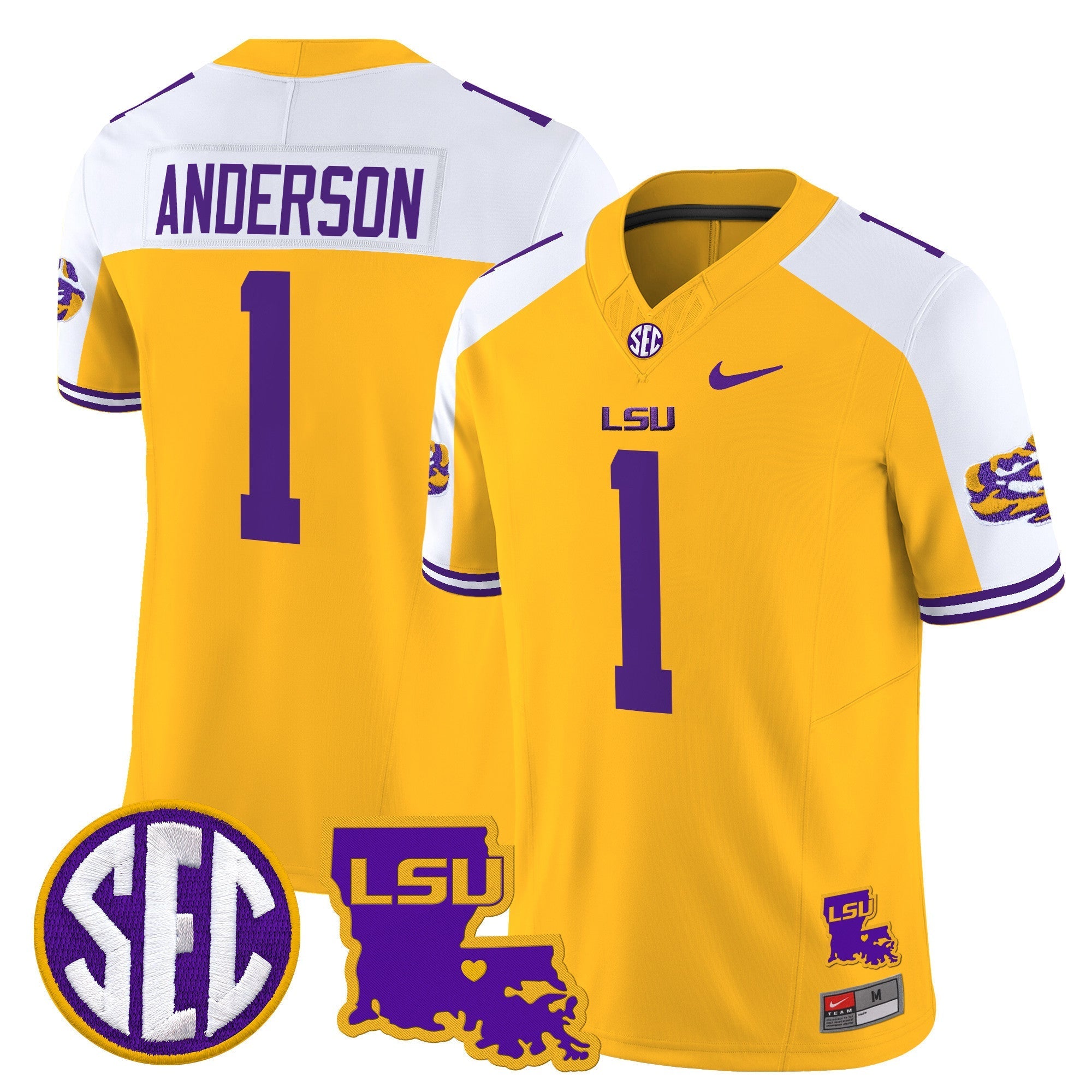 LSU Tigers 2025 Louisiana Patch Vapor Limited Jersey - All Stitched