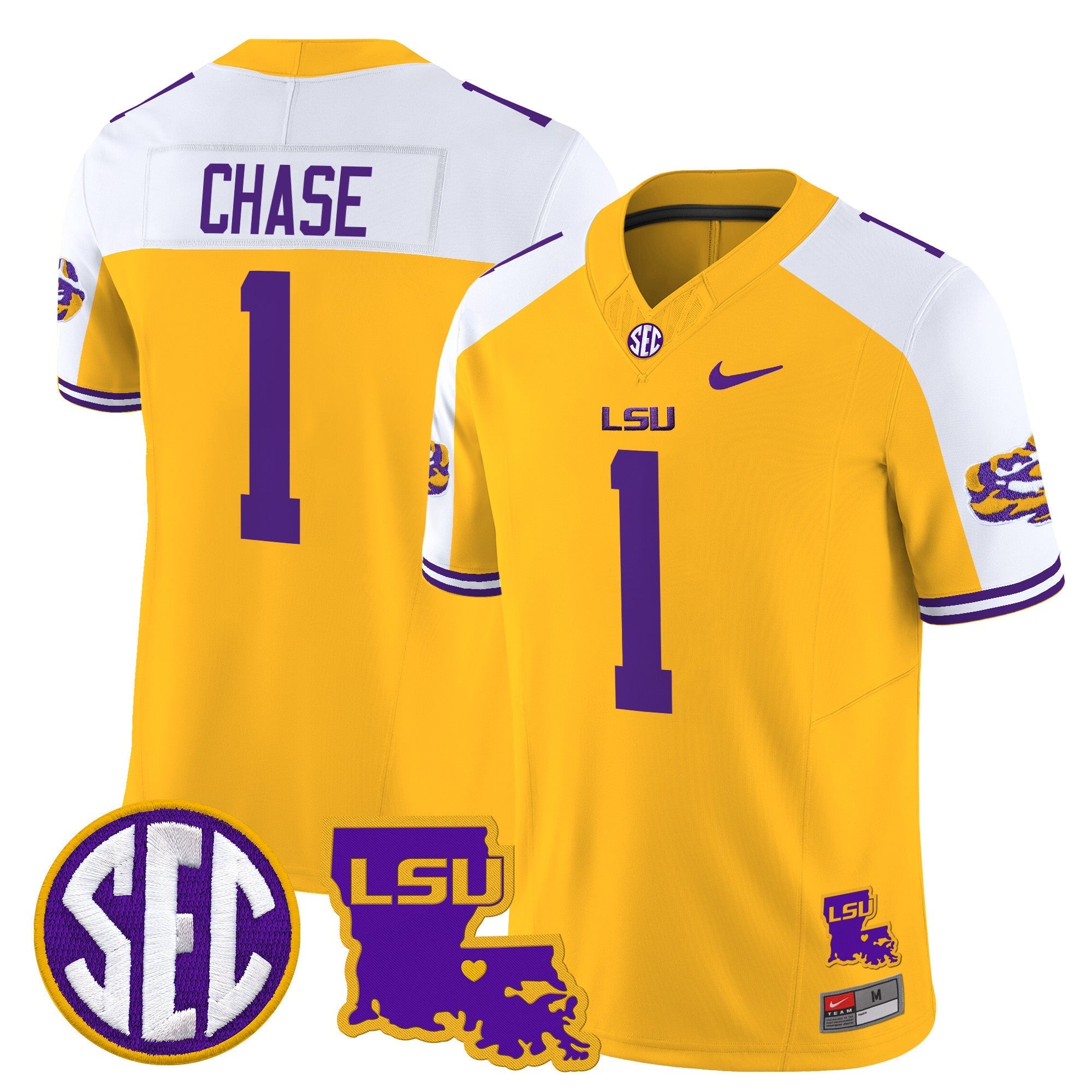 LSU Tigers 2025 Louisiana Patch Vapor Limited Jersey - All Stitched