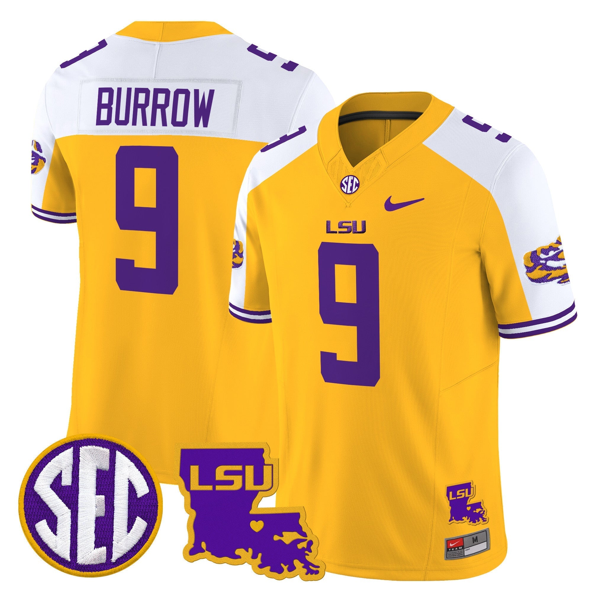 LSU Tigers 2025 Louisiana Patch Vapor Limited Jersey - All Stitched