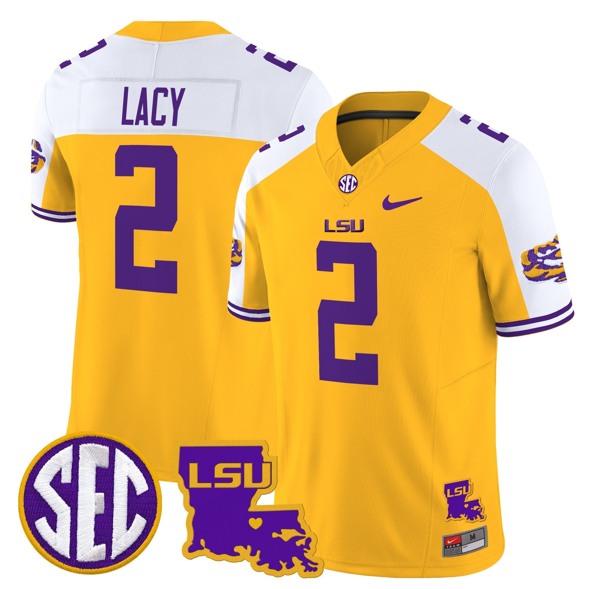 LSU Tigers 2025 Louisiana Patch Vapor Limited Jersey - All Stitched