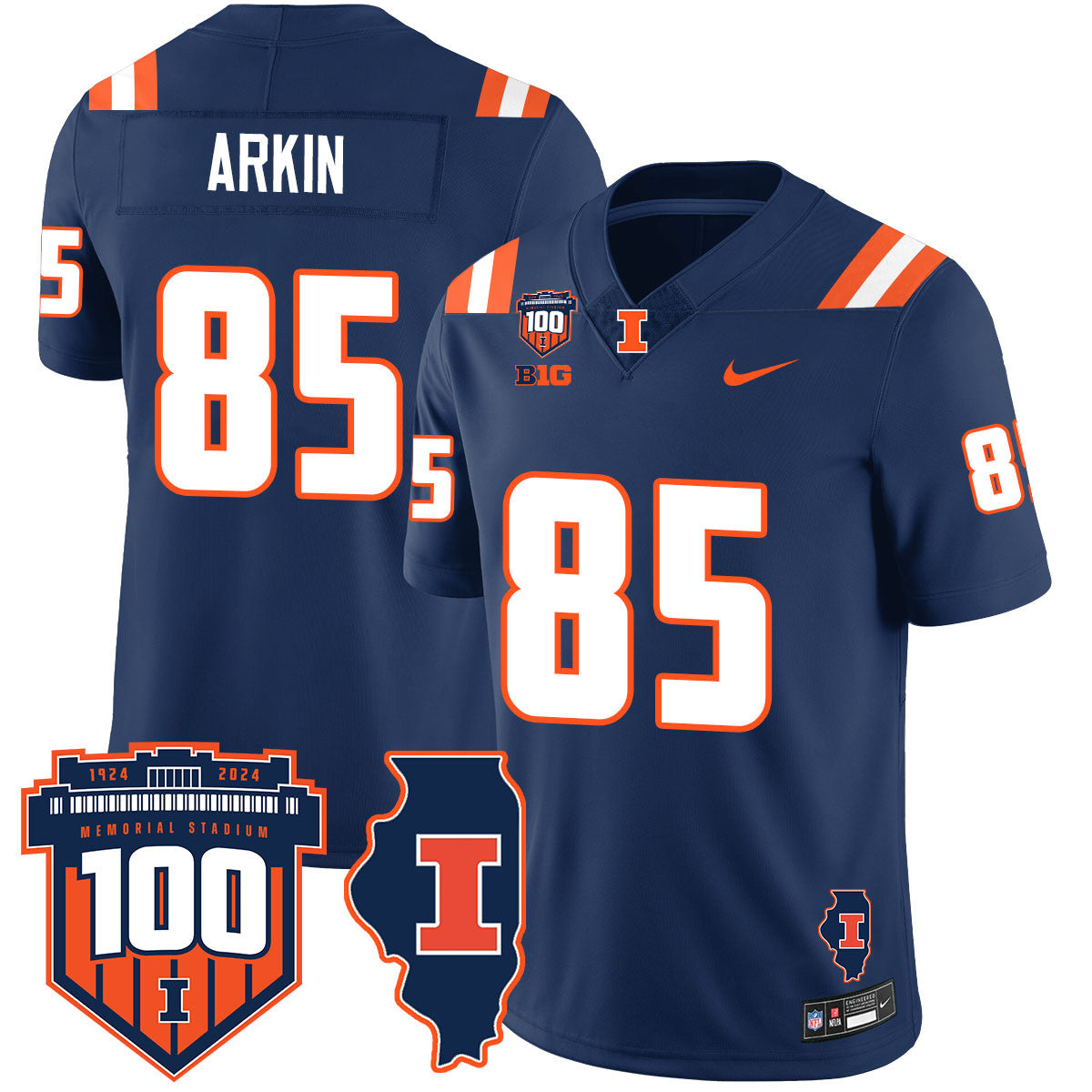 Men Illinois Football Vapor Jersey - All Stitched