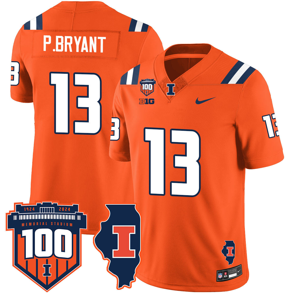 Men Illinois Football Vapor Jersey - All Stitched