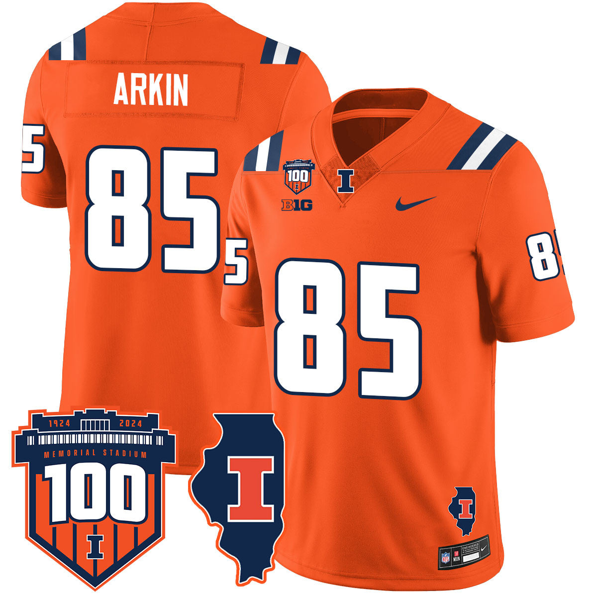 Men Illinois Football Vapor Jersey - All Stitched