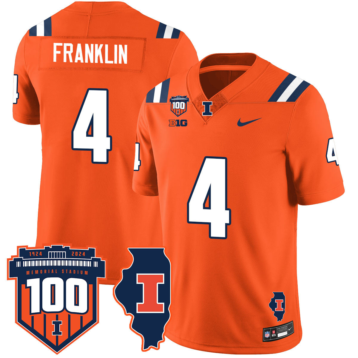 Men Illinois Football Vapor Jersey - All Stitched