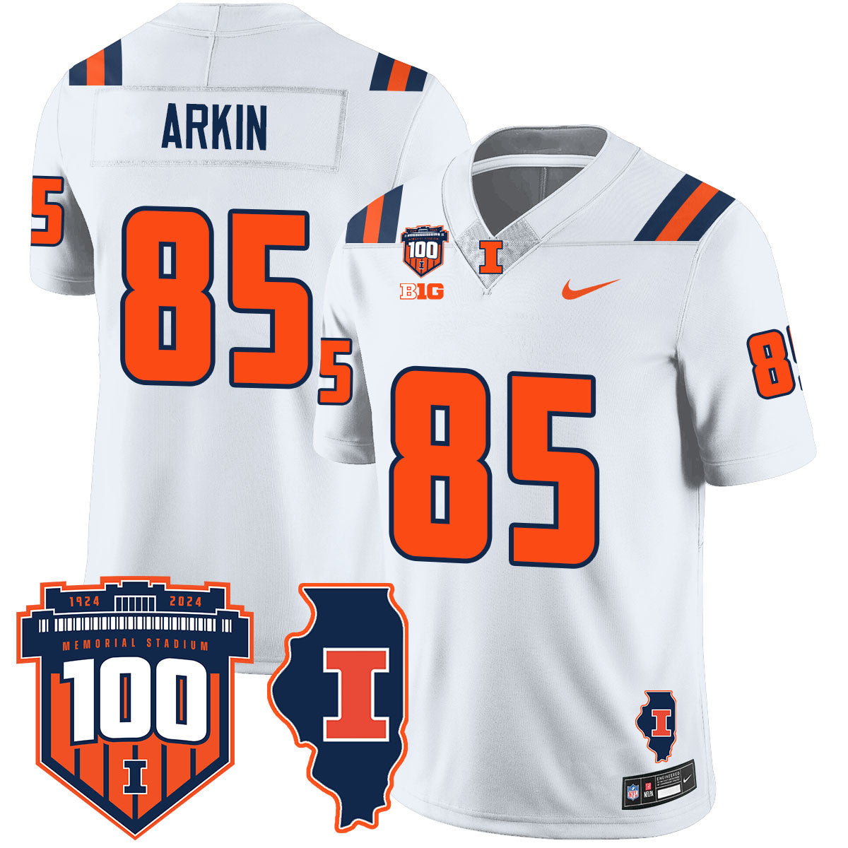 Men Illinois Football Vapor Jersey - All Stitched