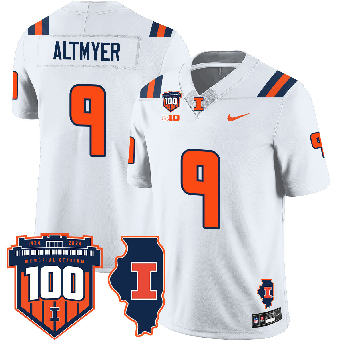 Men Illinois Football Vapor Jersey - All Stitched