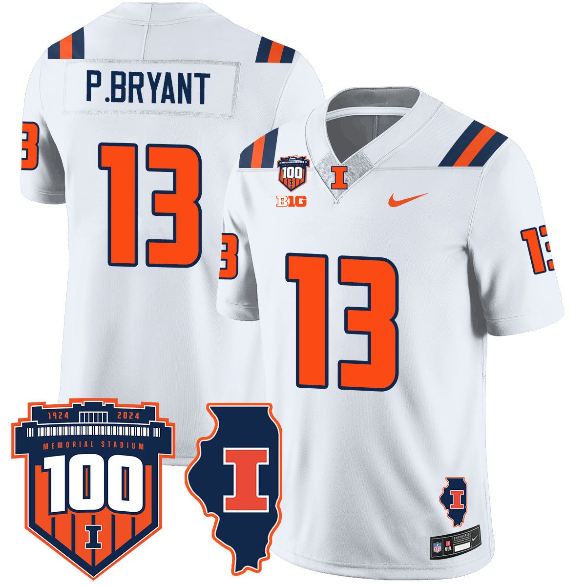 Men Illinois Football Vapor Jersey - All Stitched