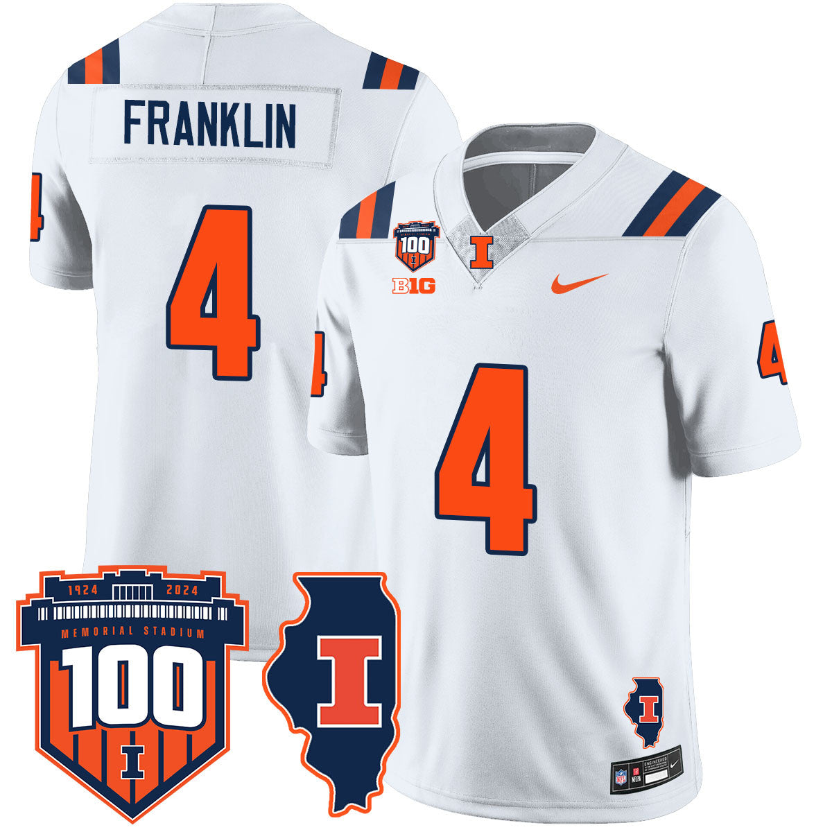 Men Illinois Football Vapor Jersey - All Stitched
