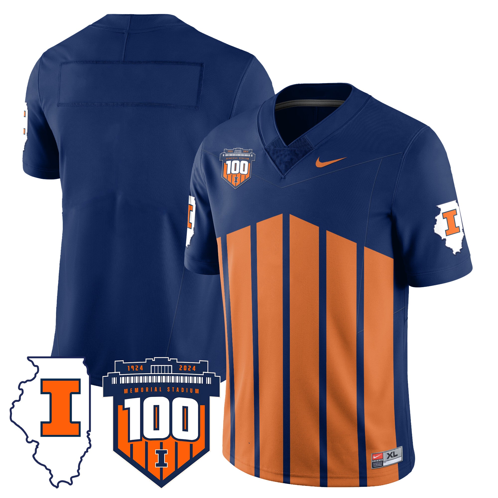 Men Illinois Football Vapor Jersey - All Stitched