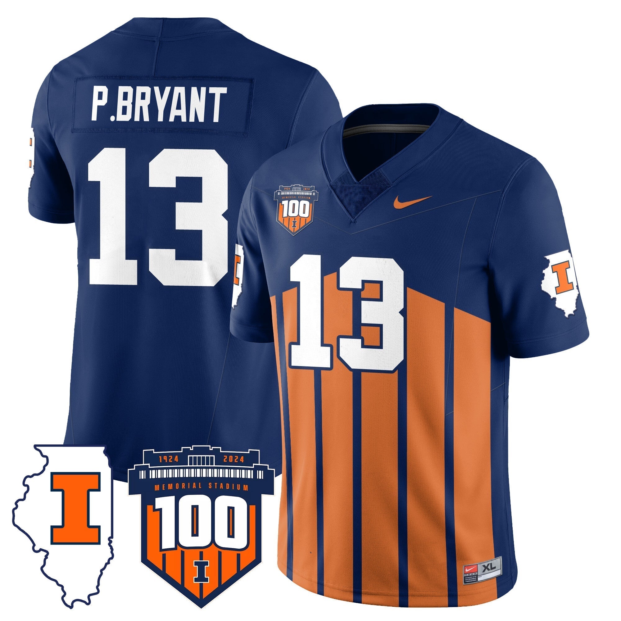Men Illinois Football Vapor Jersey - All Stitched