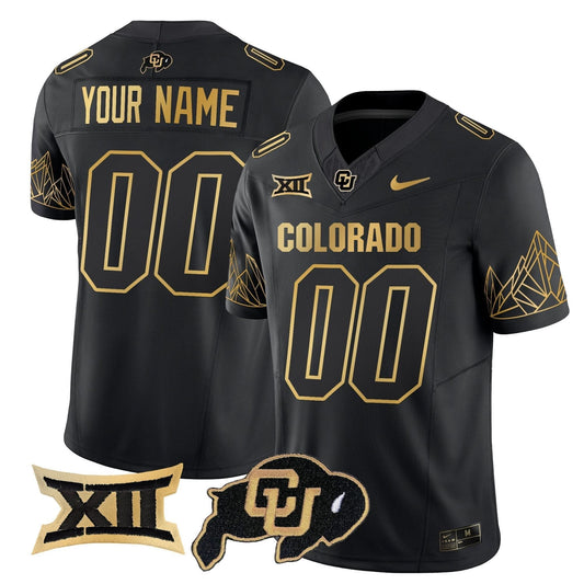 Custom Colorado Buffaloes Jersey Big 12 XII Patch Gold Vapor Limited - All Stitched