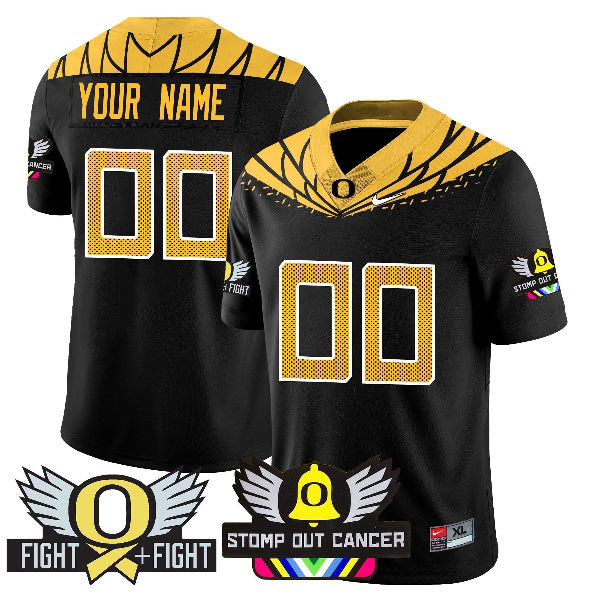 Custom Oregon Ducks Alternate Vapor Limited Jersey - All Stitched