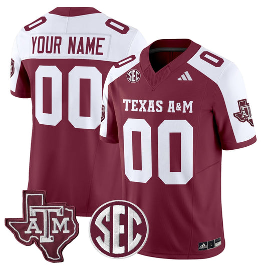 Custom Texas A&M Aggies Jersey 2025 Name, Number Vapor Limited - All Stitched
