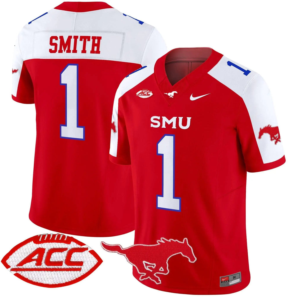 Men SMU Mustangs Football 2025 Vapor Limited Jersey - Stitched