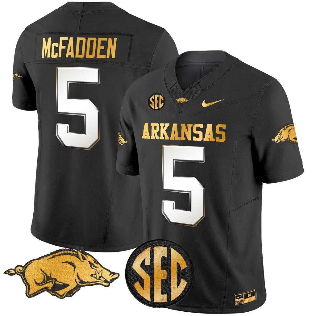 Men Arkansas Razorbacks Gold Vapor Limited Jersey - All Stitched
