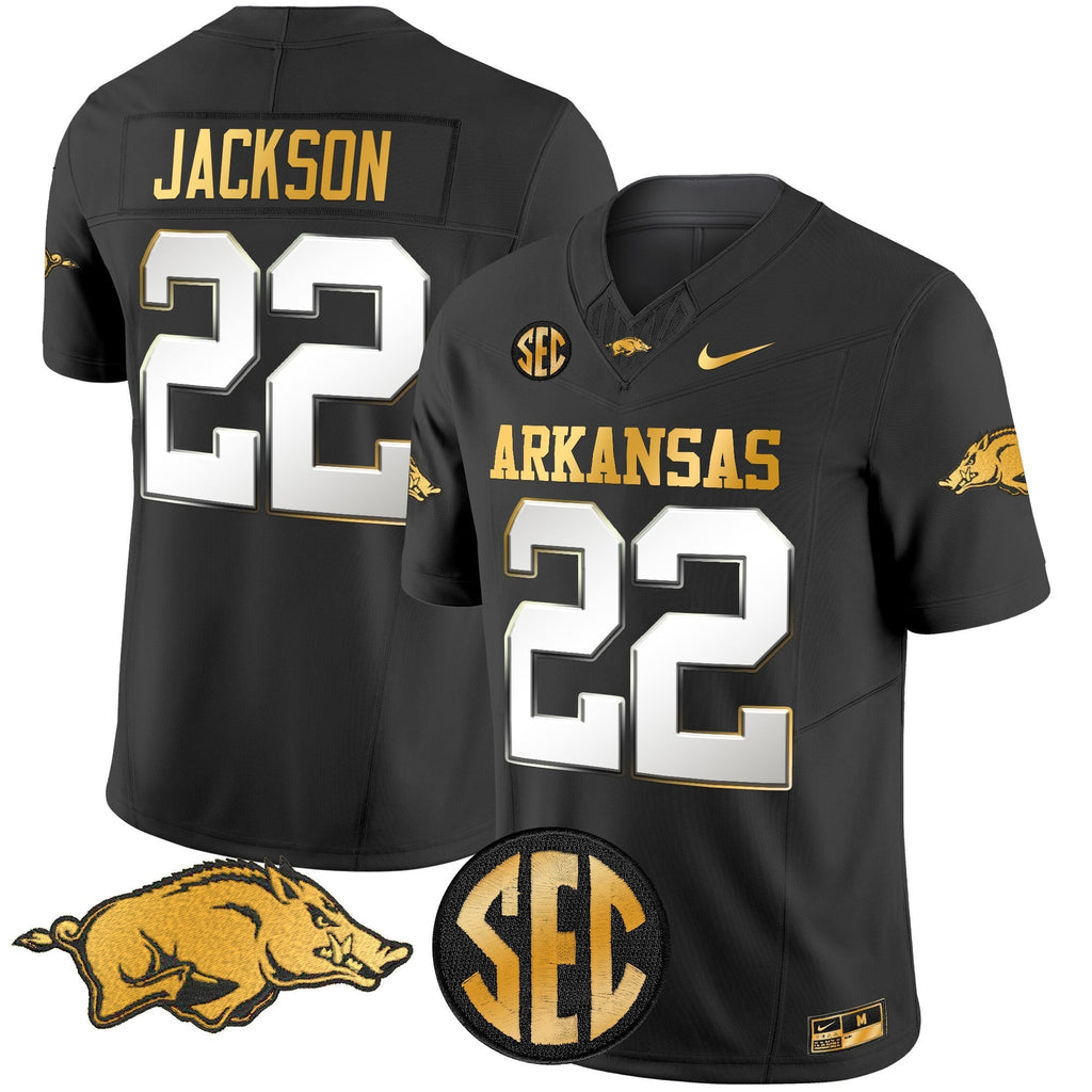 Men Arkansas Razorbacks Gold Vapor Limited Jersey - All Stitched