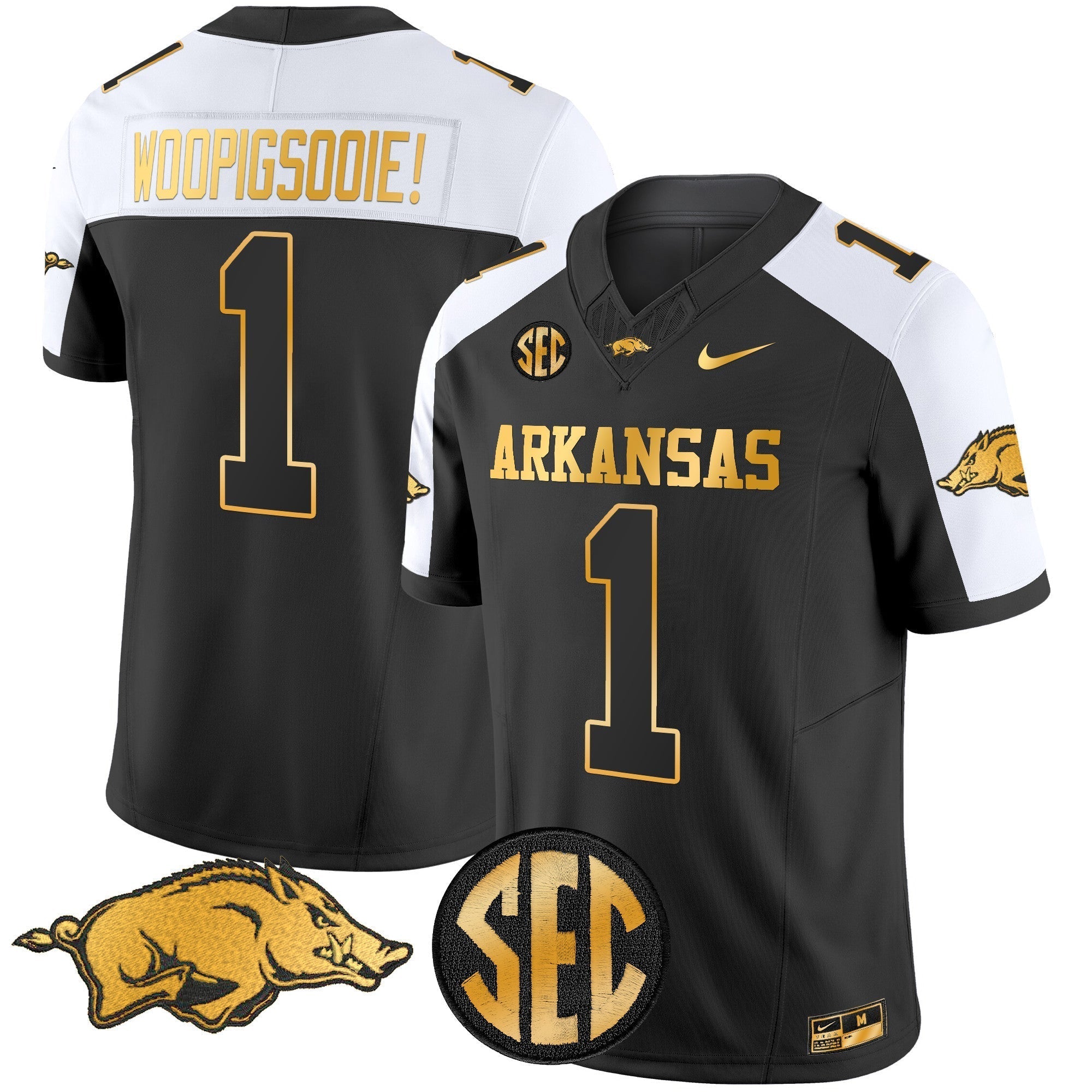 Men Arkansas Razorbacks Gold Vapor Limited Jersey - All Stitched
