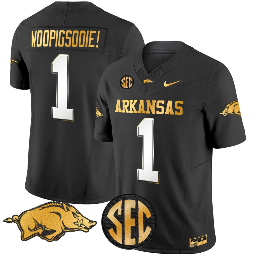 Men Arkansas Razorbacks Gold Vapor Limited Jersey - All Stitched