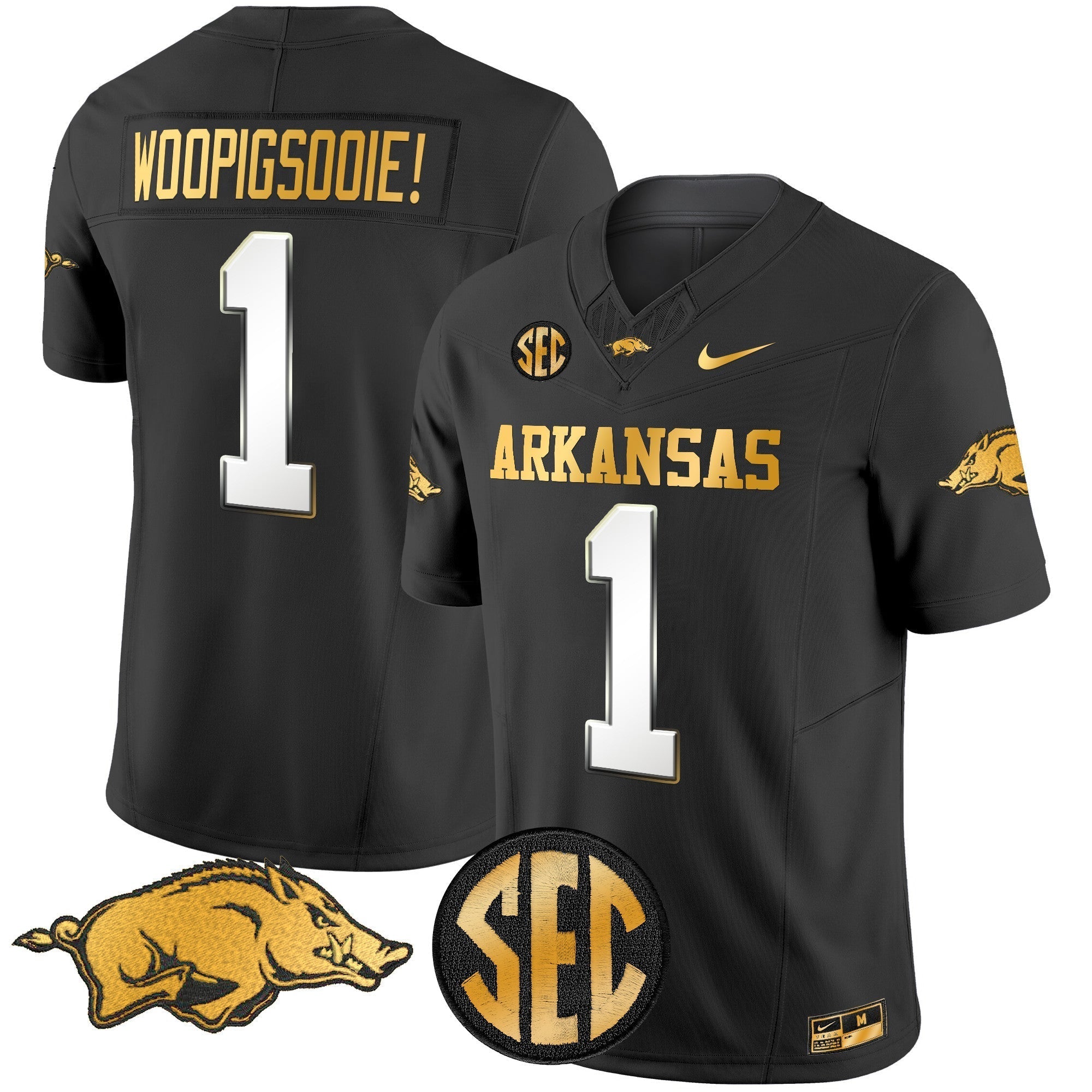 Men Arkansas Razorbacks Gold Vapor Limited Jersey - All Stitched