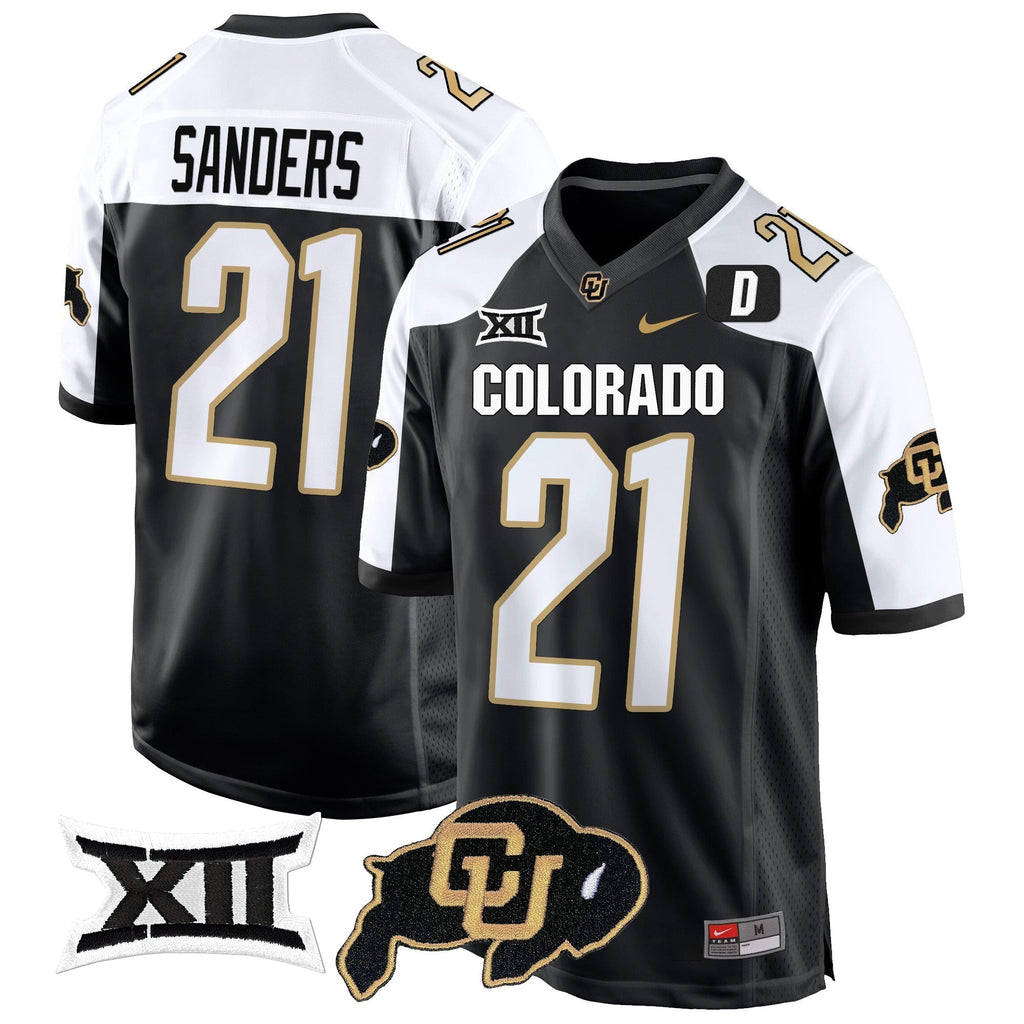 Men Colorado Buffaloes Big 12 XII Patch Game Jersey V2 - All Stitched