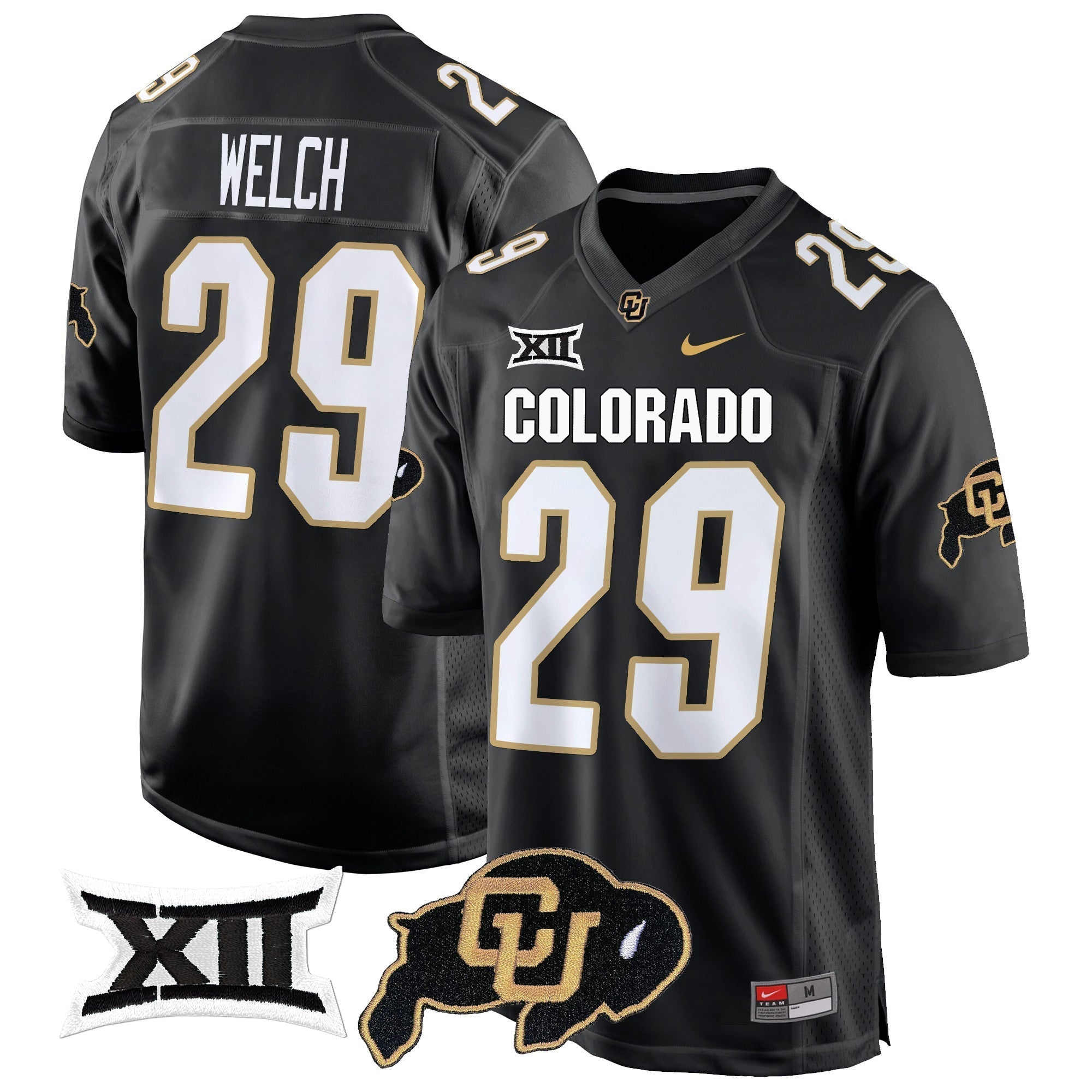 Men Colorado Buffaloes Big 12 XII Patch Game Jersey V2 - All Stitched