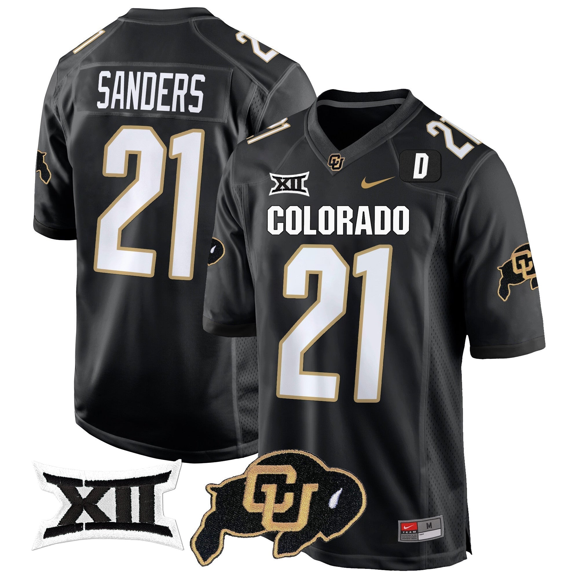 Men Colorado Buffaloes Big 12 XII Patch Game Jersey V2 - All Stitched