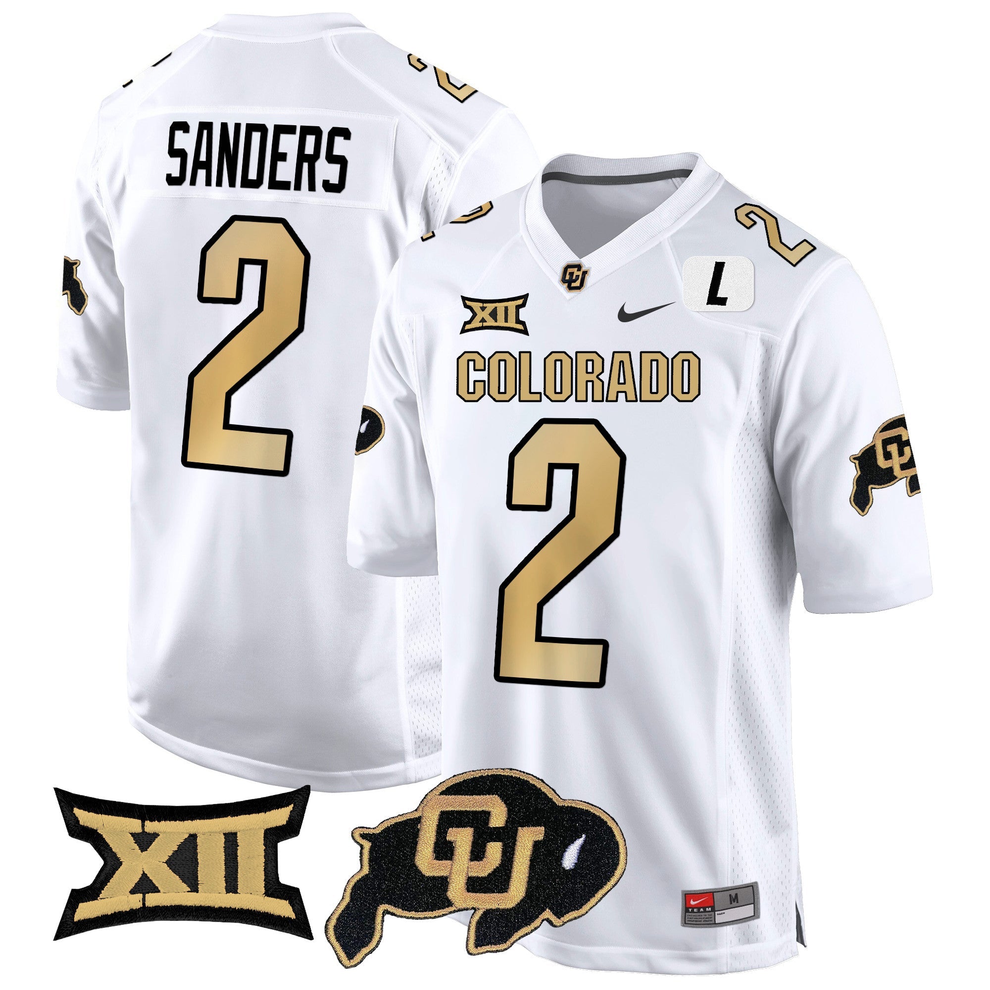 Men Colorado Buffaloes Big 12 XII Patch Game Jersey V2 - All Stitched