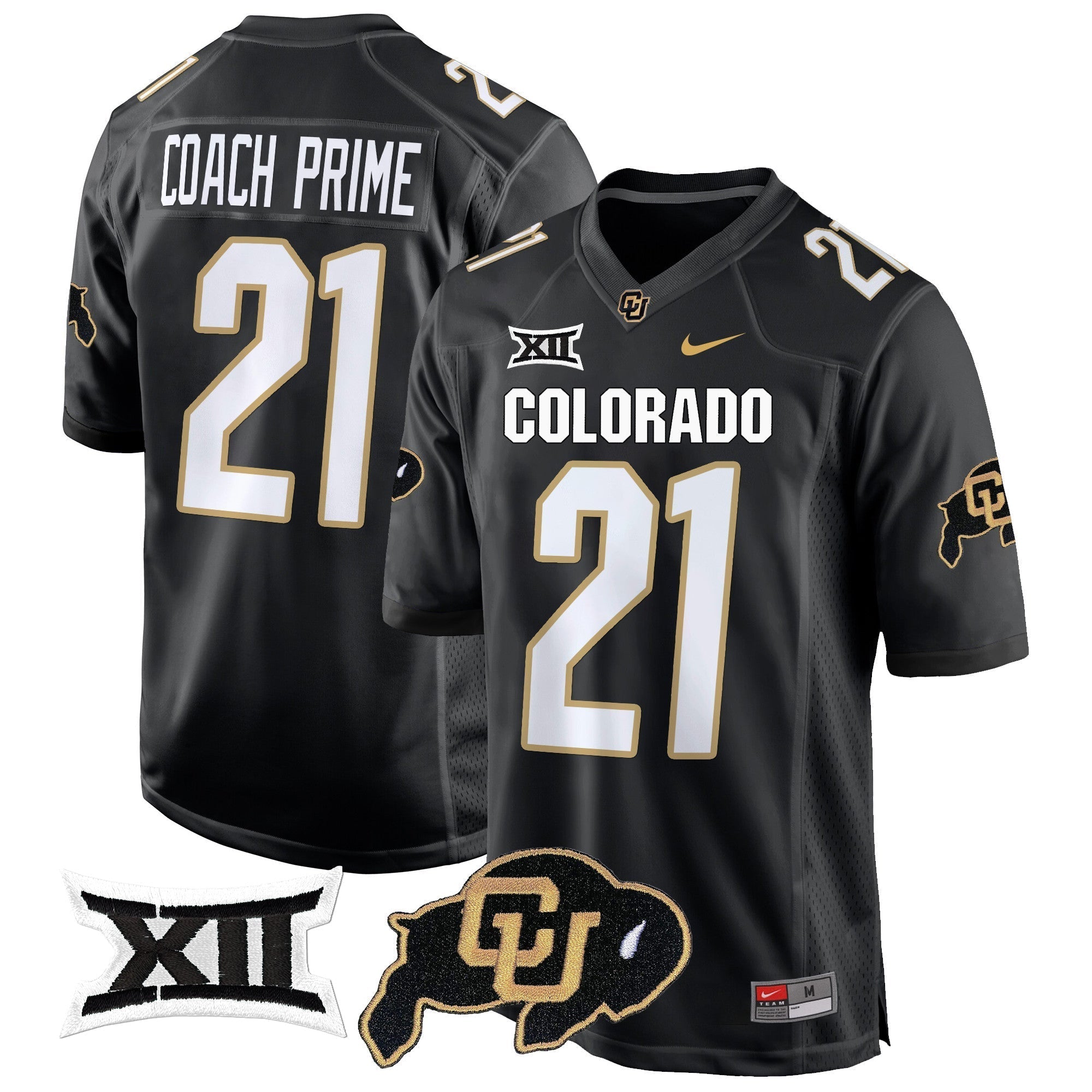 Men Colorado Buffaloes Big 12 XII Patch Game Jersey V2 - All Stitched
