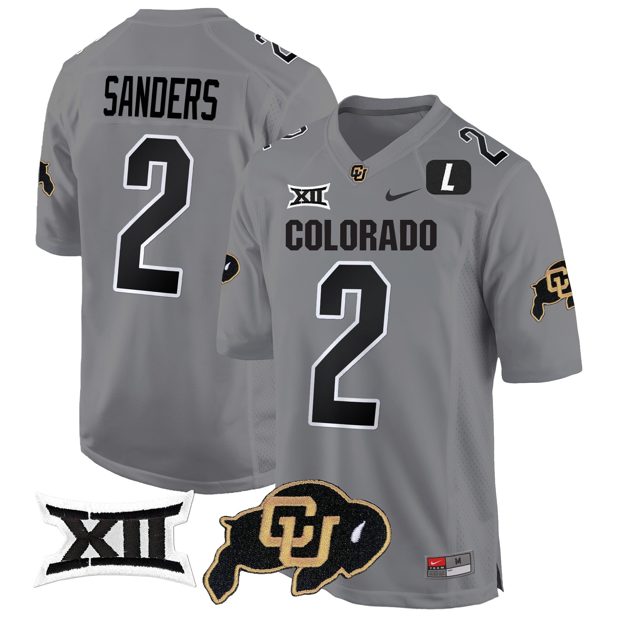 Men Colorado Buffaloes Big 12 XII Patch Game Jersey V2 - All Stitched