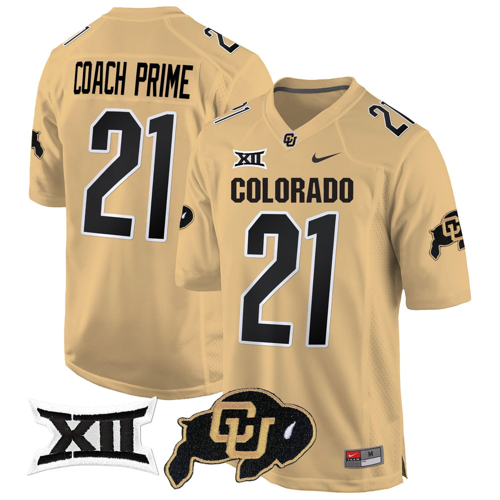 Men Colorado Buffaloes Big 12 XII Patch Game Jersey V2 - All Stitched