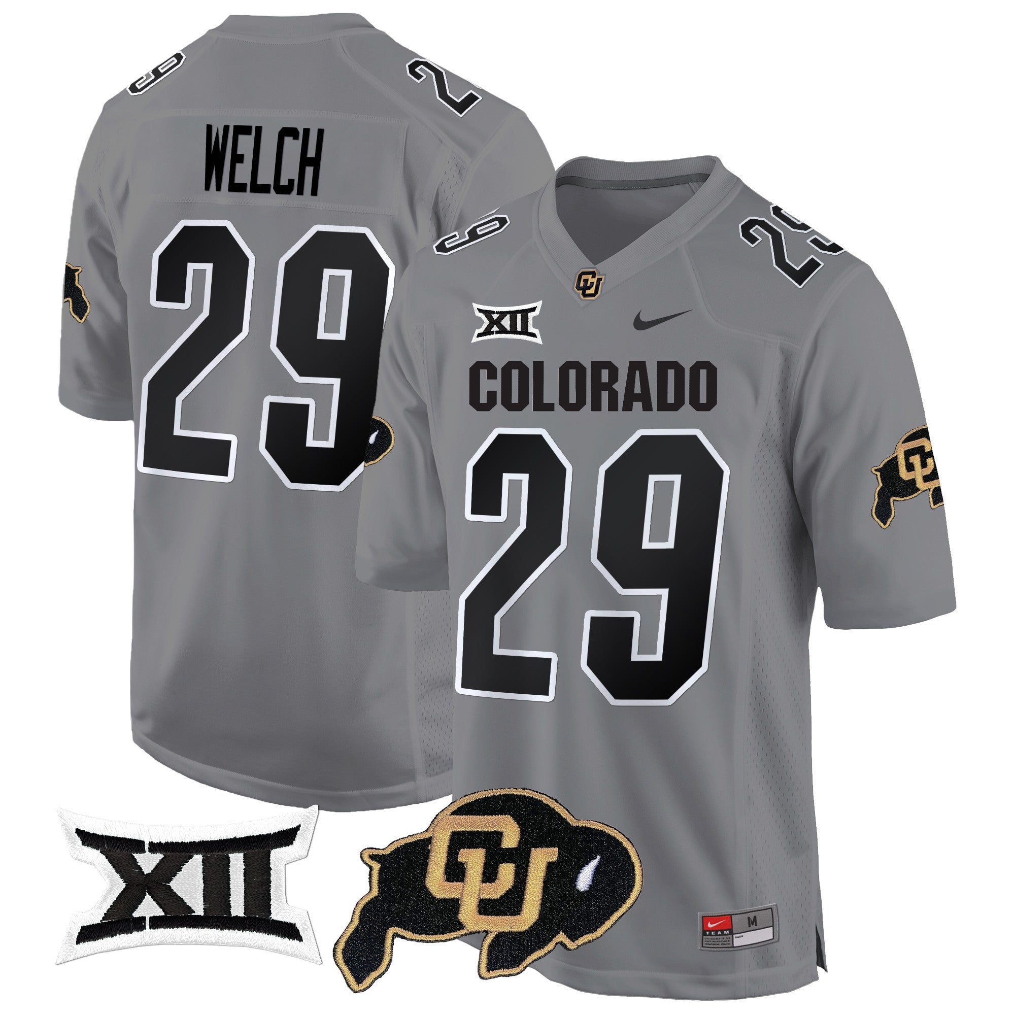 Men Colorado Buffaloes Big 12 XII Patch Game Jersey V2 - All Stitched