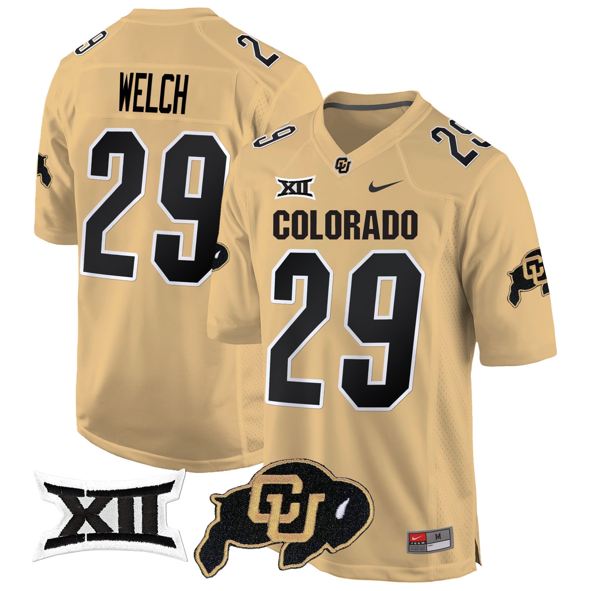 Men Colorado Buffaloes Big 12 XII Patch Game Jersey V2 - All Stitched