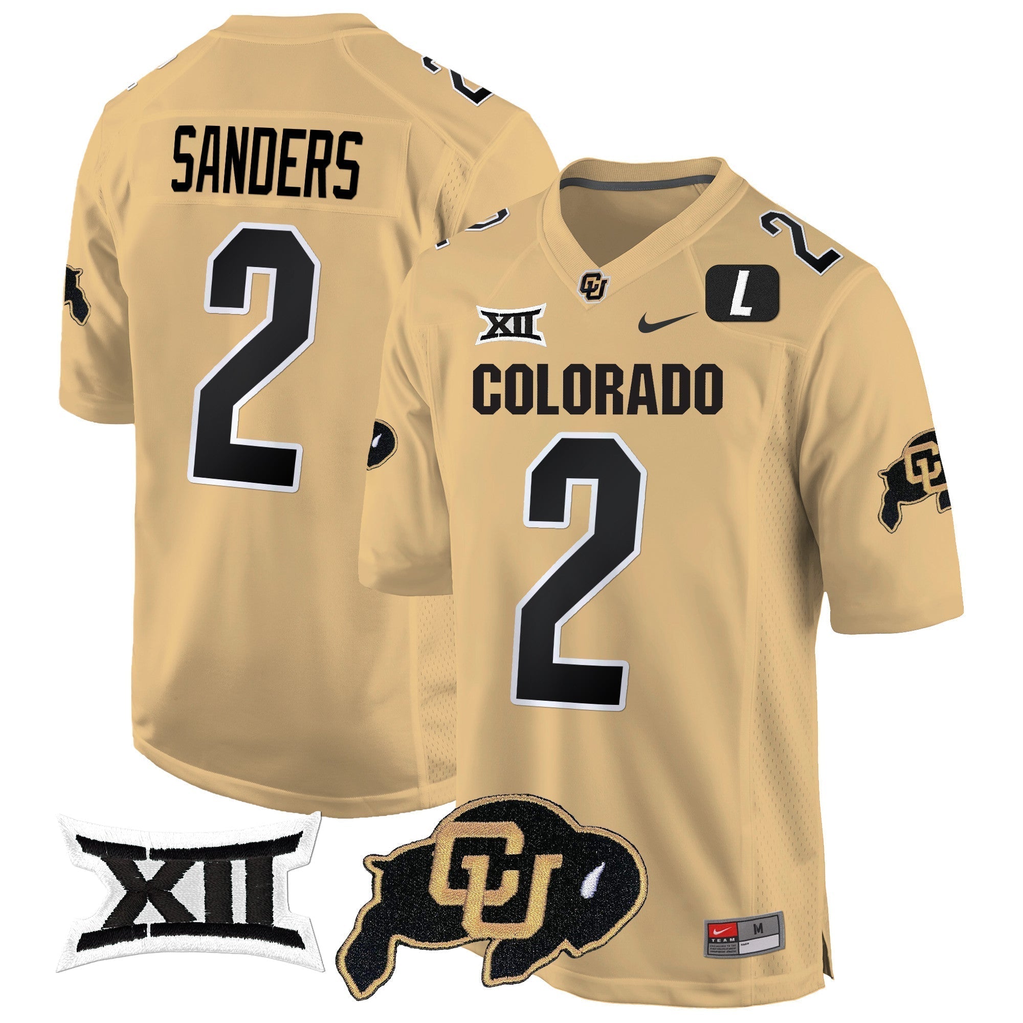 Men Colorado Buffaloes Big 12 XII Patch Game Jersey V2 - All Stitched