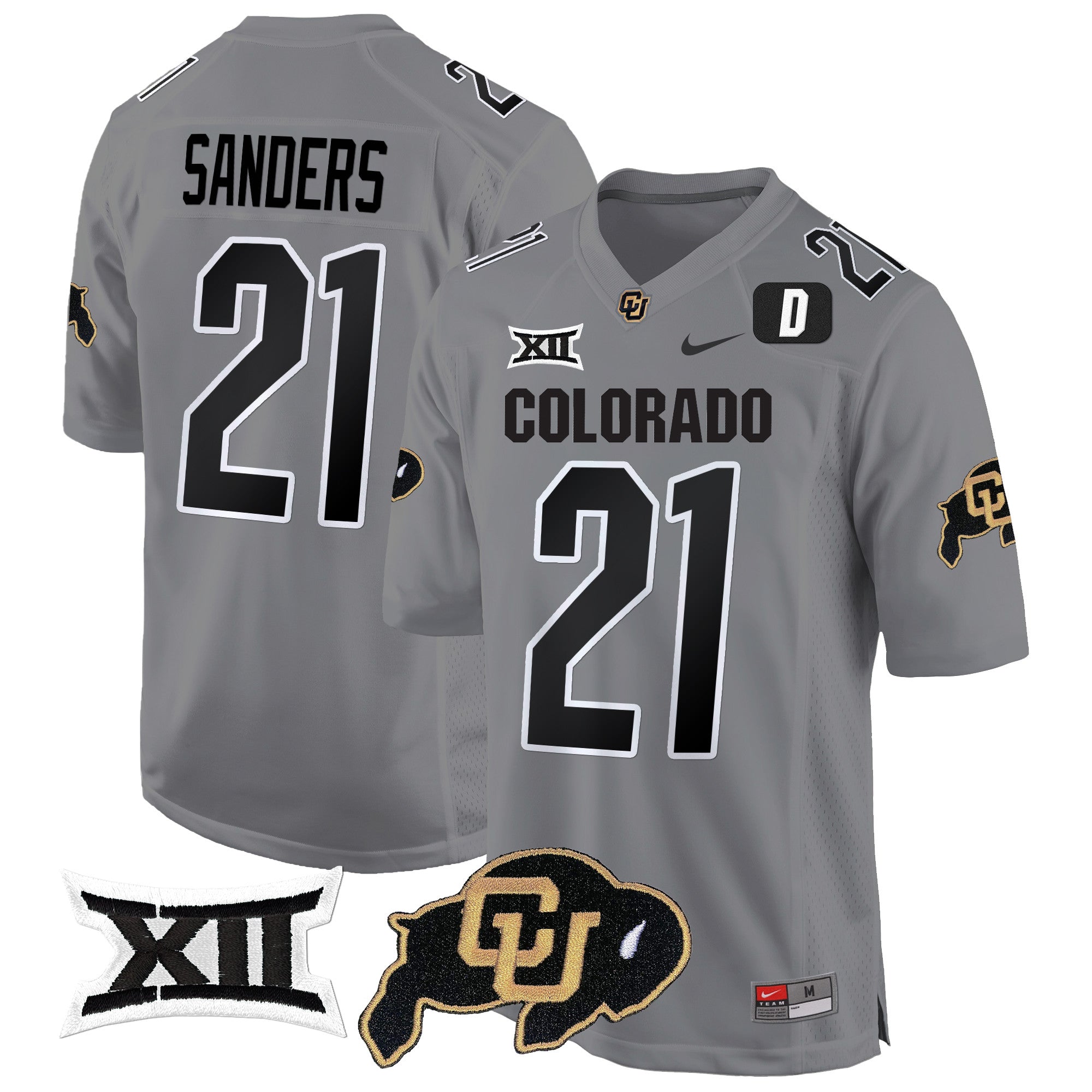 Men Colorado Buffaloes Big 12 XII Patch Game Jersey V2 - All Stitched