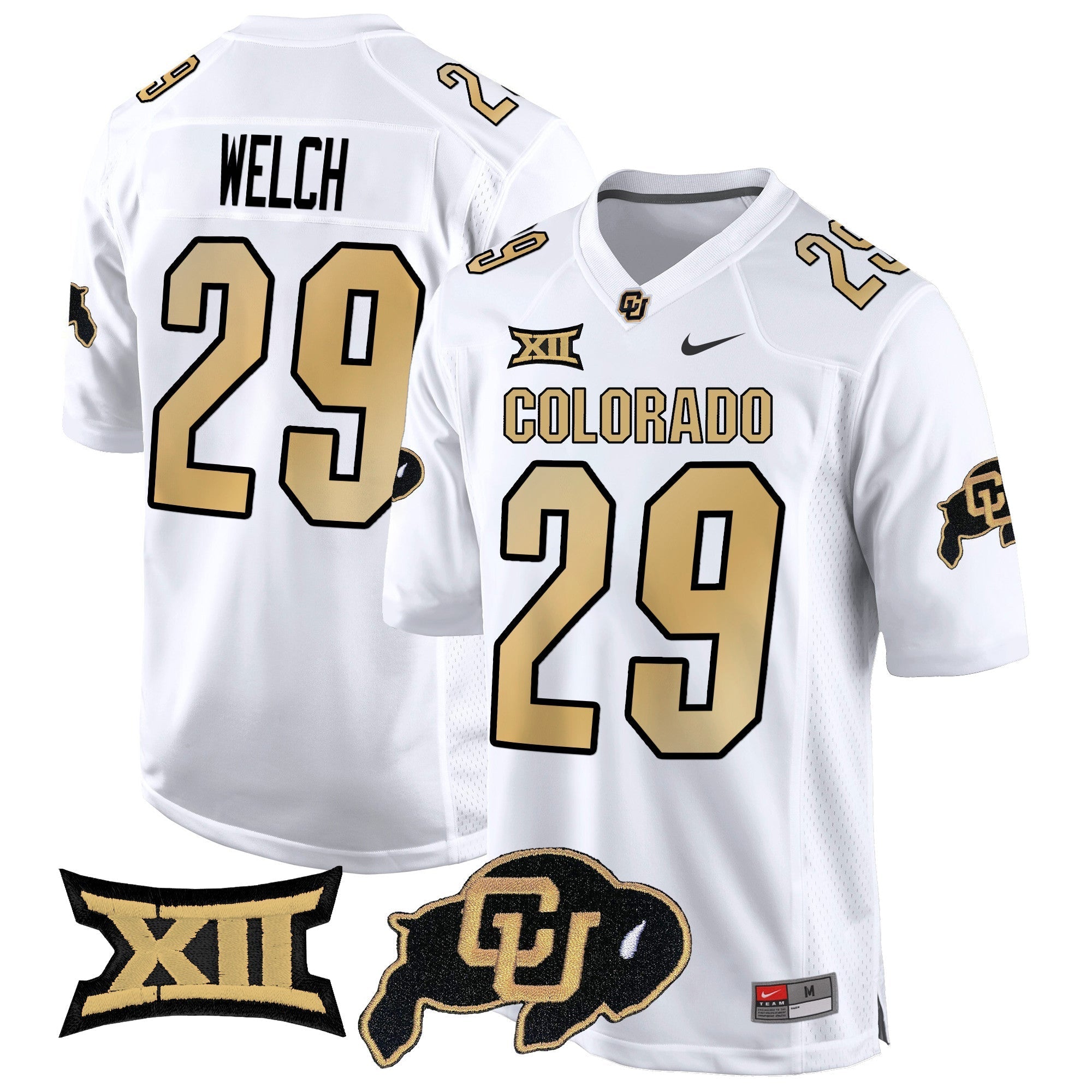 Men Colorado Buffaloes Big 12 XII Patch Game Jersey V2 - All Stitched