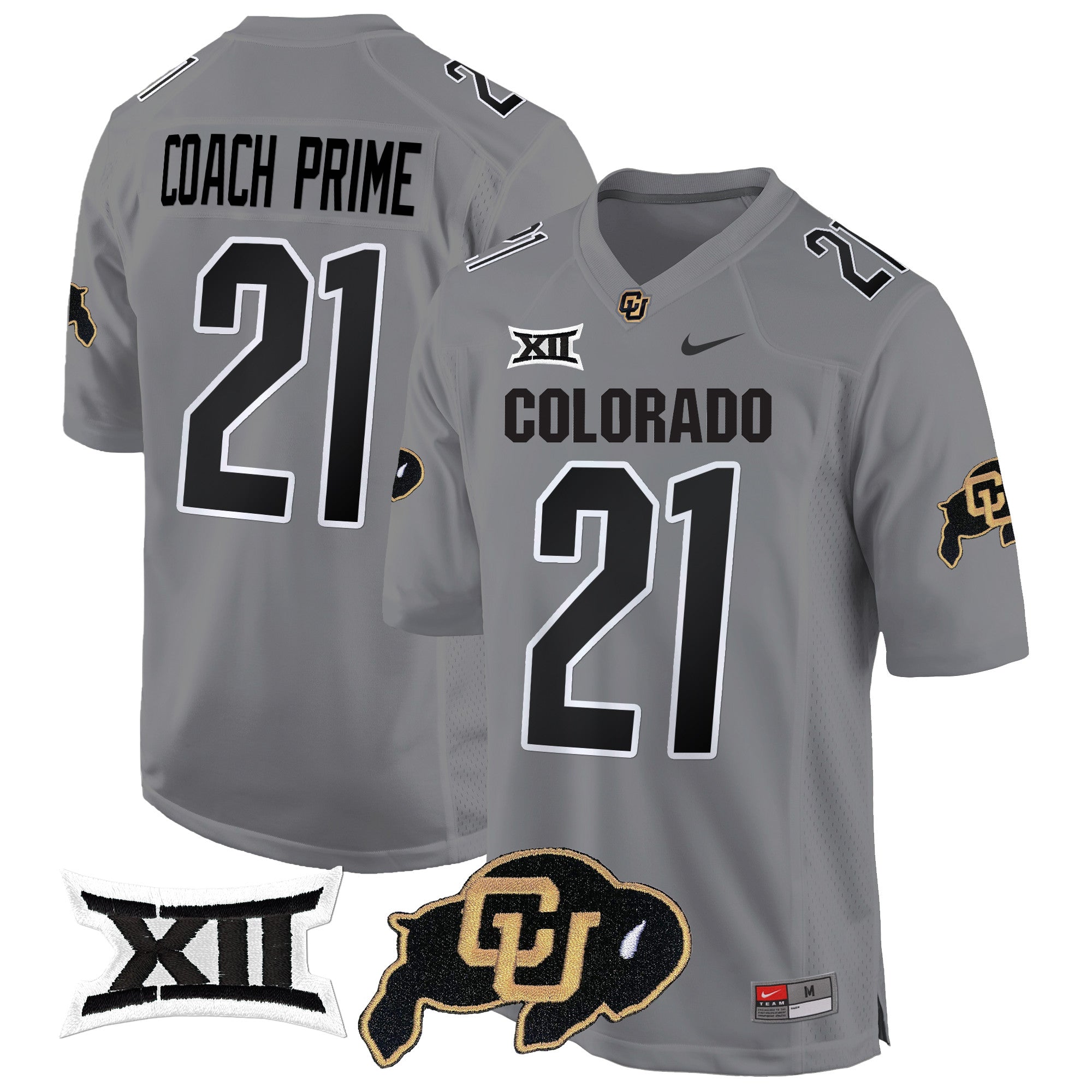 Men Colorado Buffaloes Big 12 XII Patch Game Jersey V2 - All Stitched