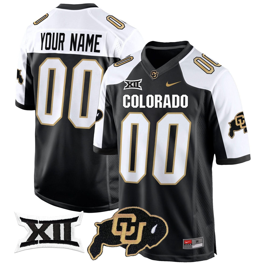 Custom Colorado Buffaloes Jersey Big 12 XII Patch Game V2 - All Stitched Colors