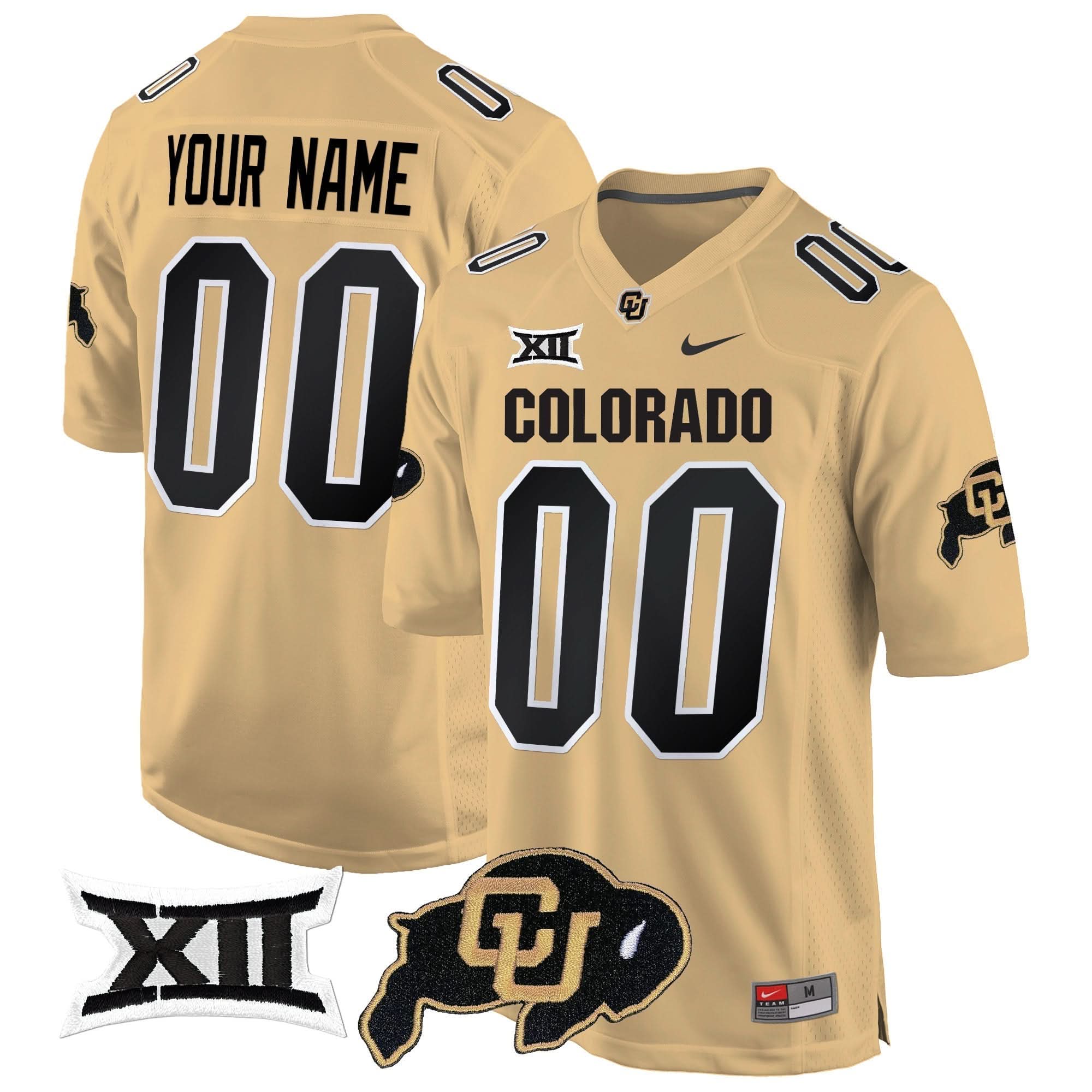 Custom Colorado Buffaloes Jersey Big 12 XII Patch Game V2 - All Stitched Colors