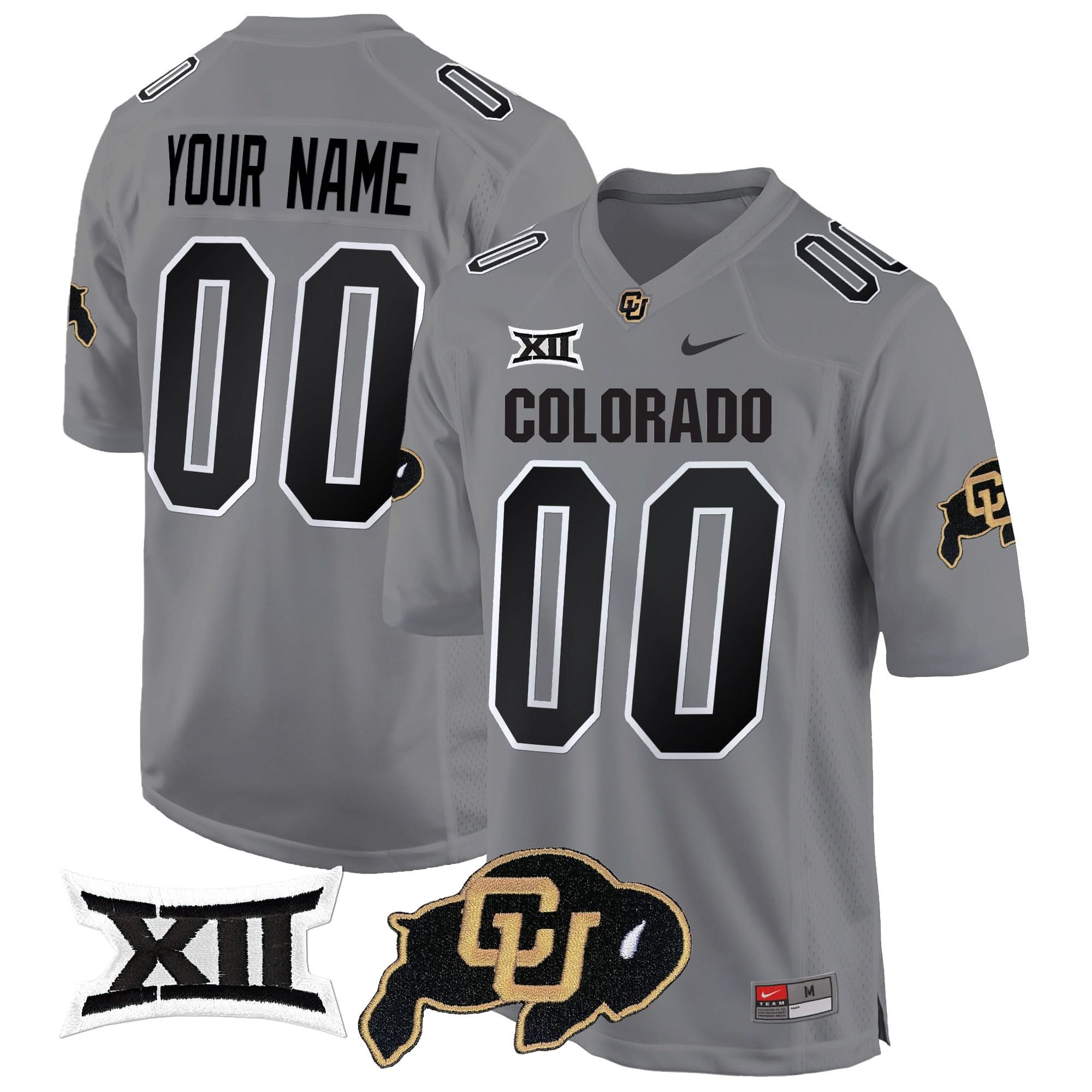 Custom Colorado Buffaloes Jersey Big 12 XII Patch Game V2 - All Stitched Colors