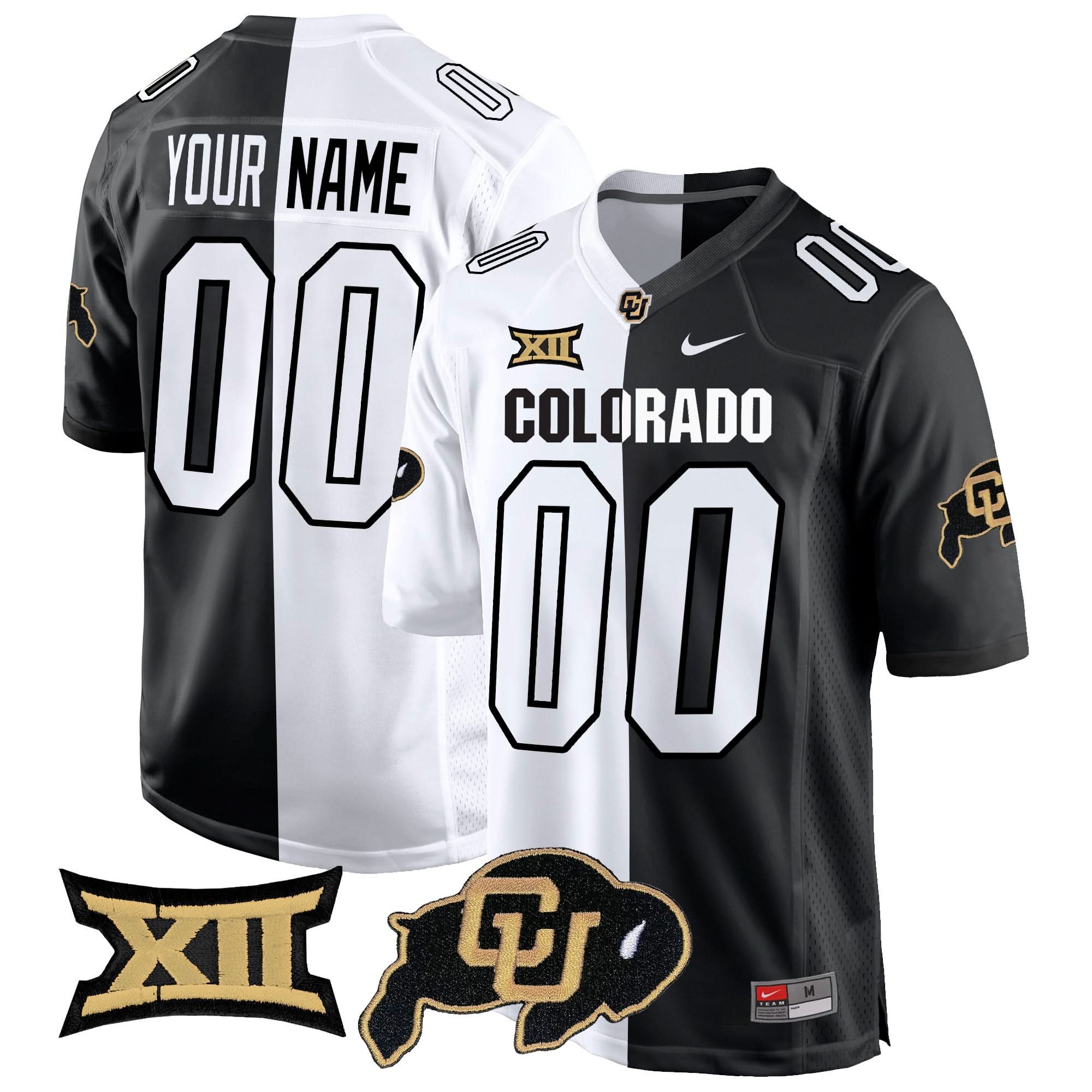 Custom Colorado Buffaloes Jersey Big 12 XII Patch Game V2 - All Stitched Colors