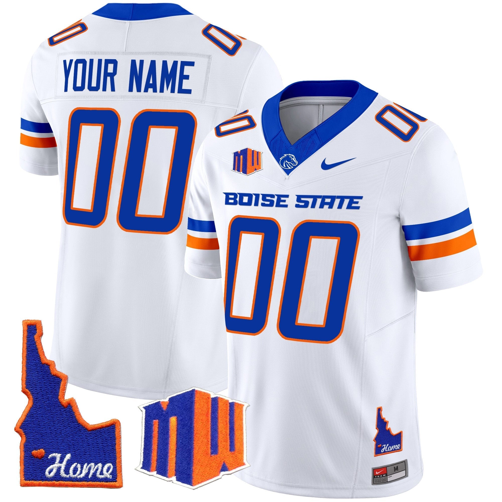 Custom Boise State Broncos 2024 Home Patch Vapor Limited Jersey - All Stitched
