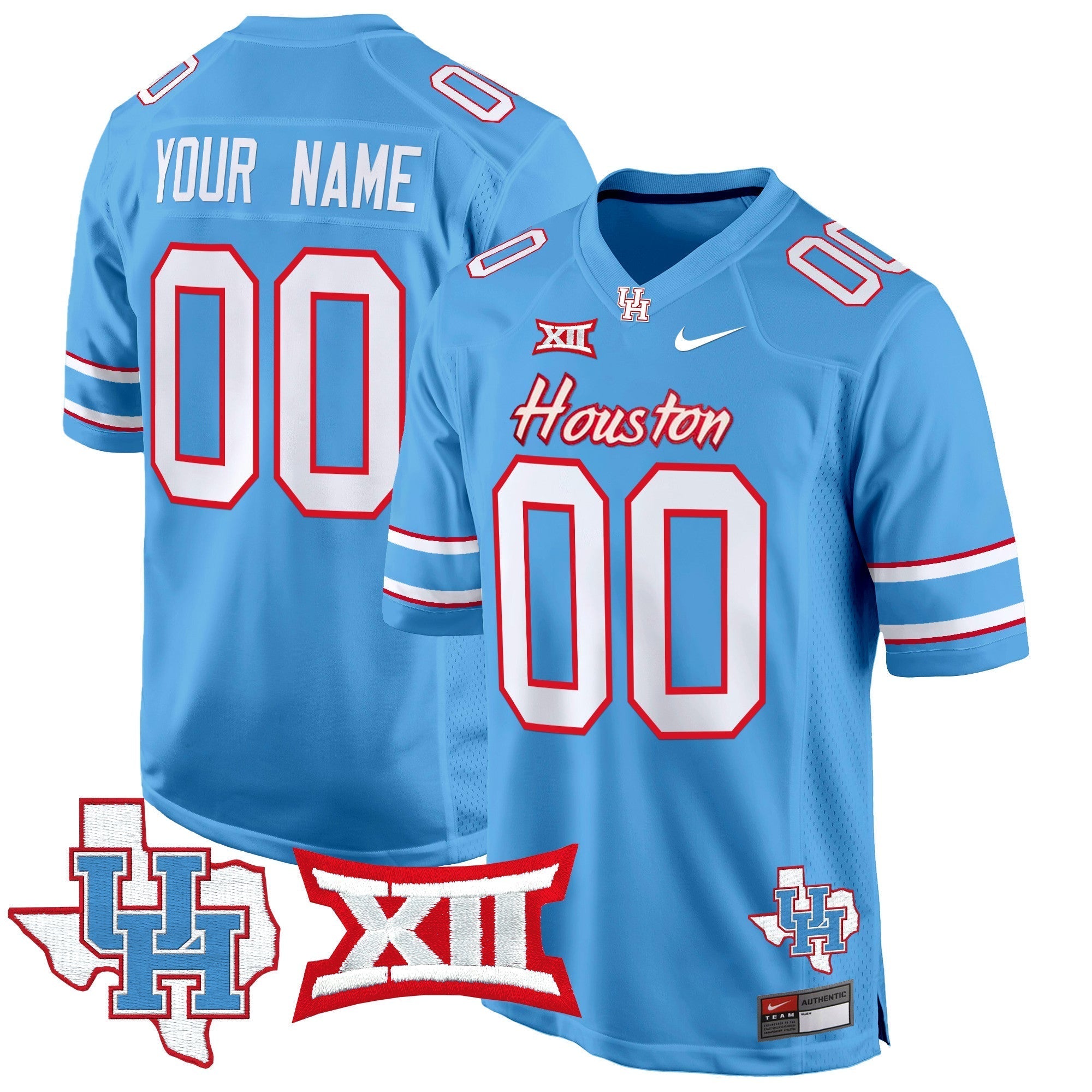 Custom Houston Cougars 2024 Game Jersey - All Stitched