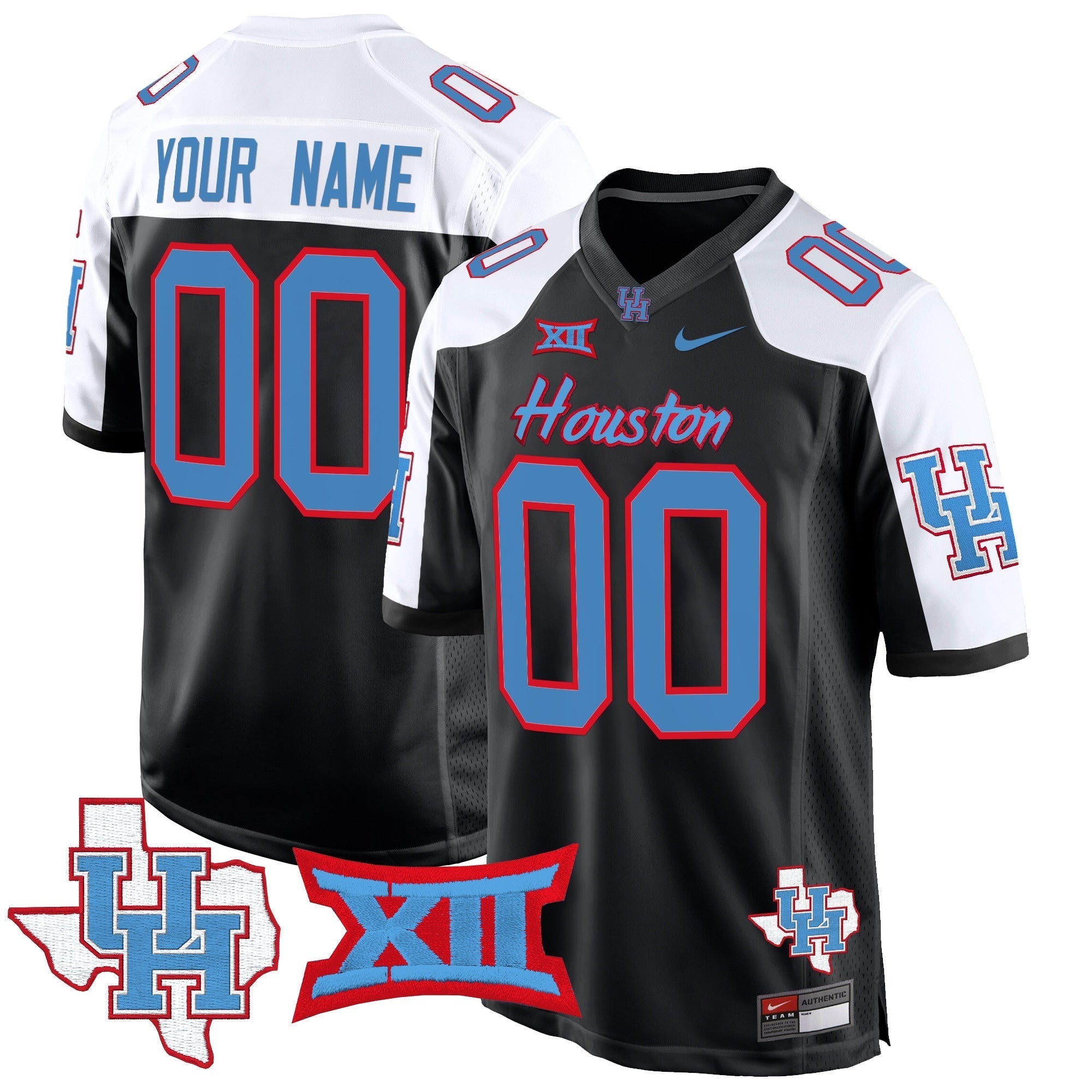 Custom Houston Cougars 2024 Game Jersey - All Stitched
