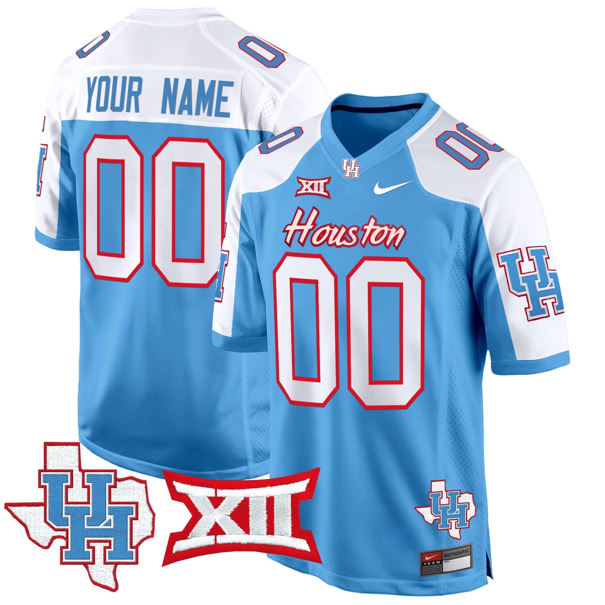 Custom Houston Cougars 2024 Game Jersey - All Stitched